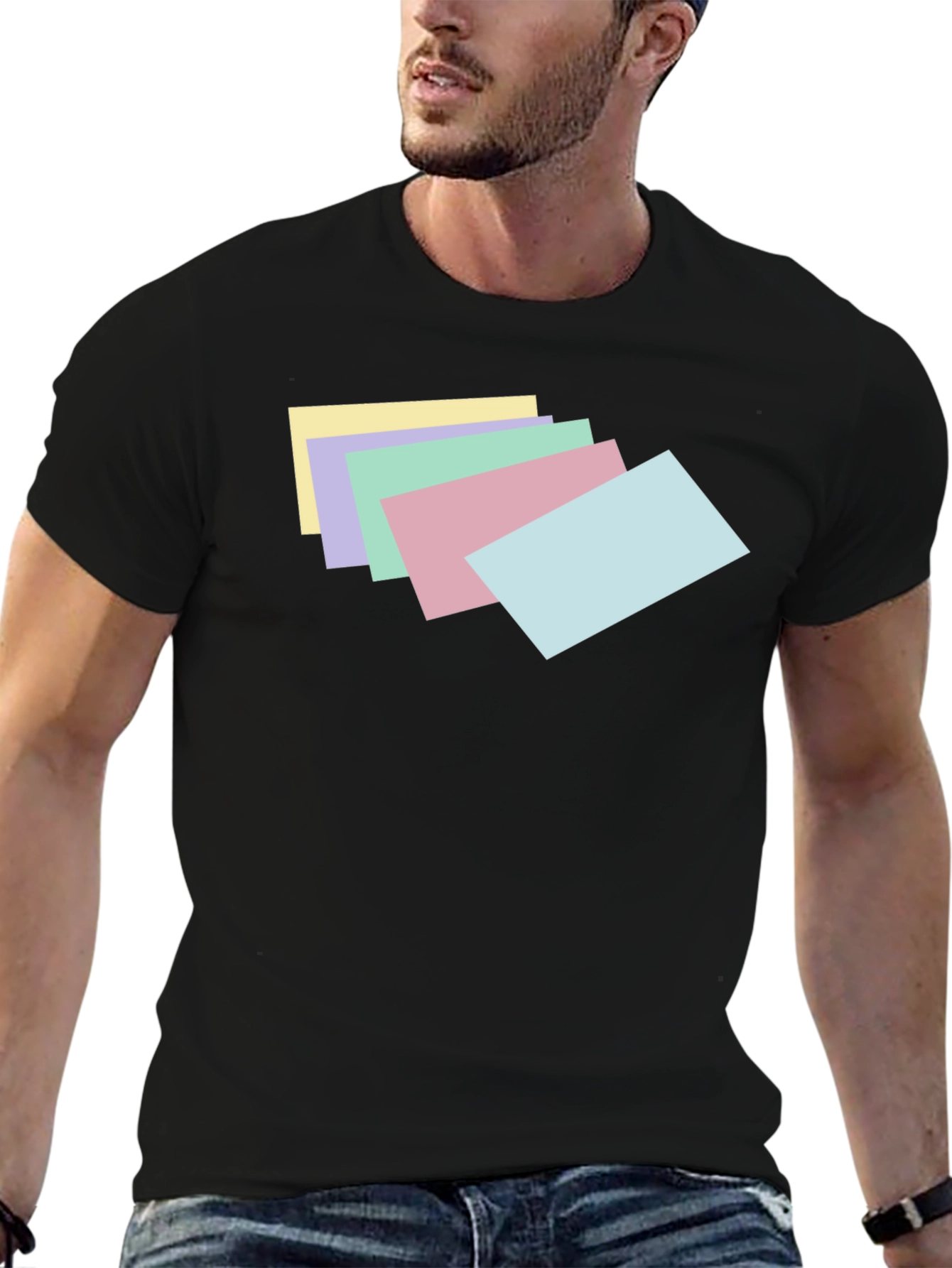 Pastel Stack Tee - Trendy Graphic T-Shirt
