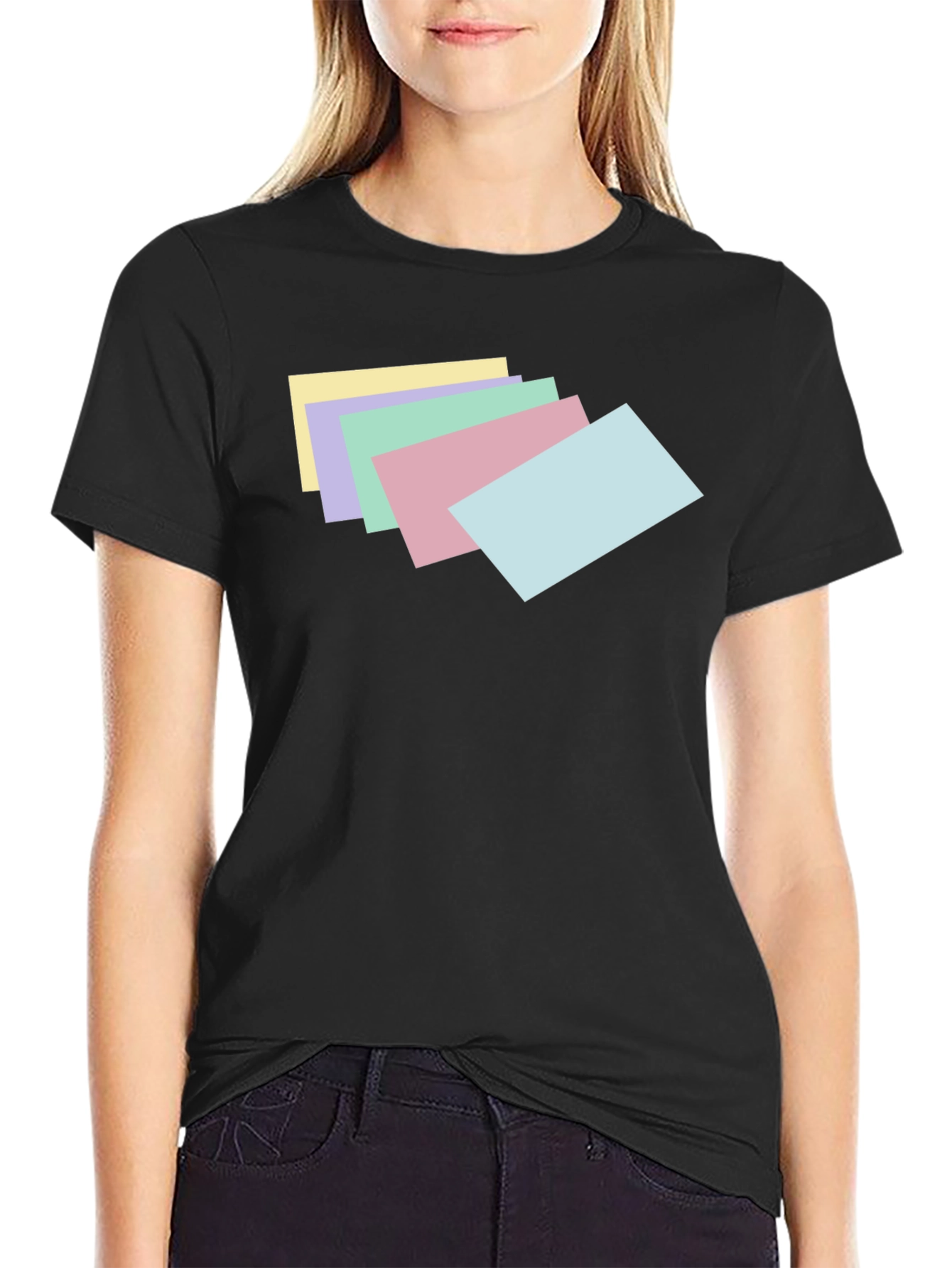 Pastel Stack Tee - Trendy Graphic T-Shirt