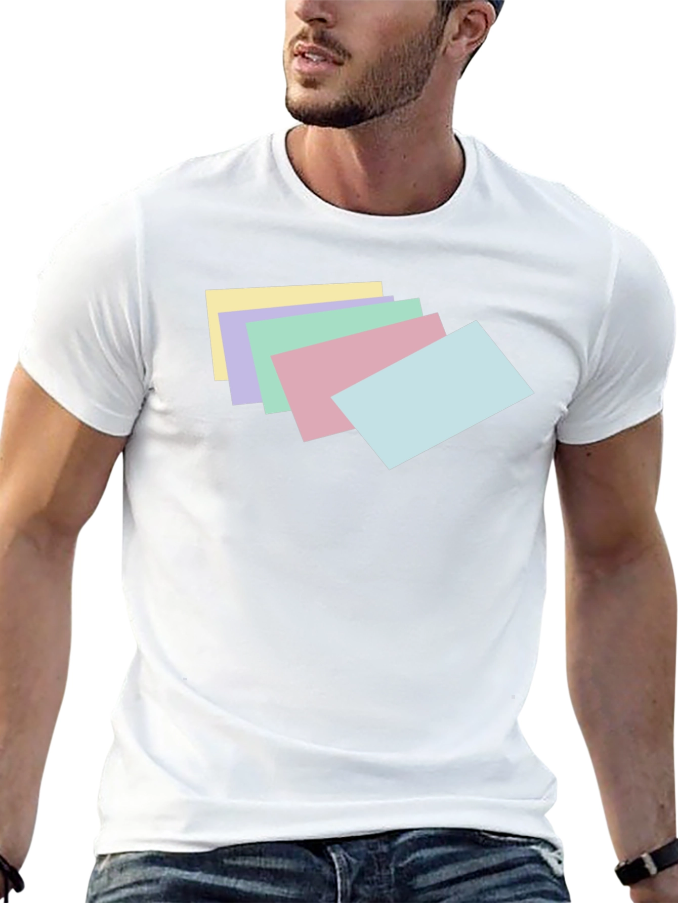 Pastel Stack Tee - Trendy Graphic T-Shirt