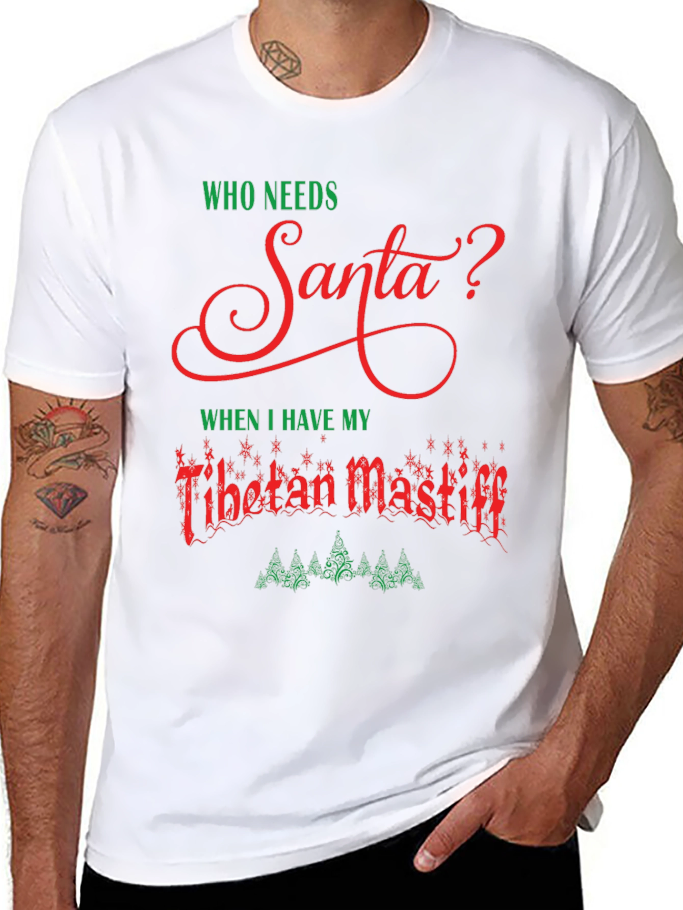 Funny Tibetan Mastiff Christmas T-Shirt