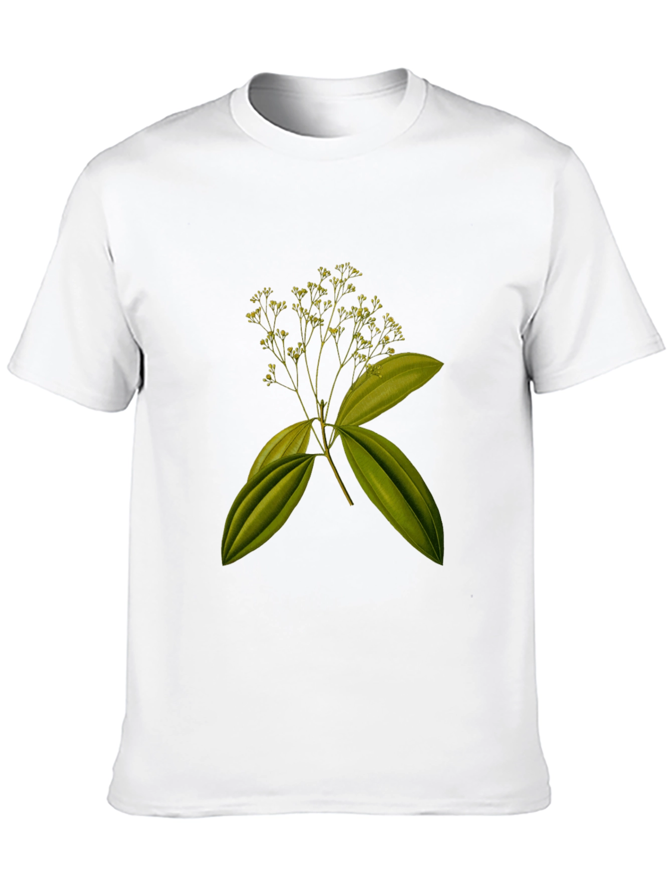 Botanical Print Black T-Shirt