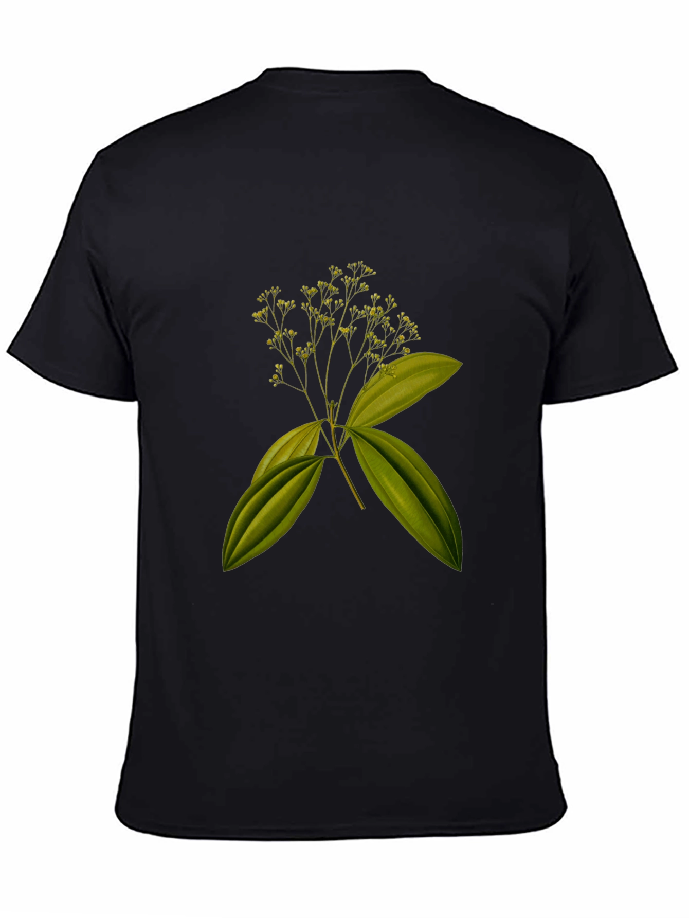 Botanical Print Black T-Shirt