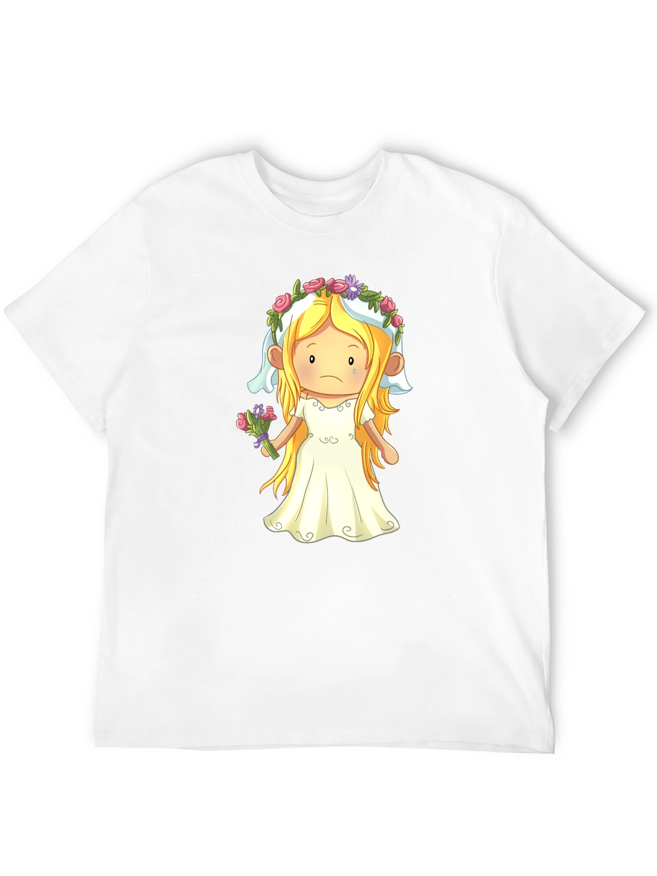 Sad Bride Cartoon T-Shirt