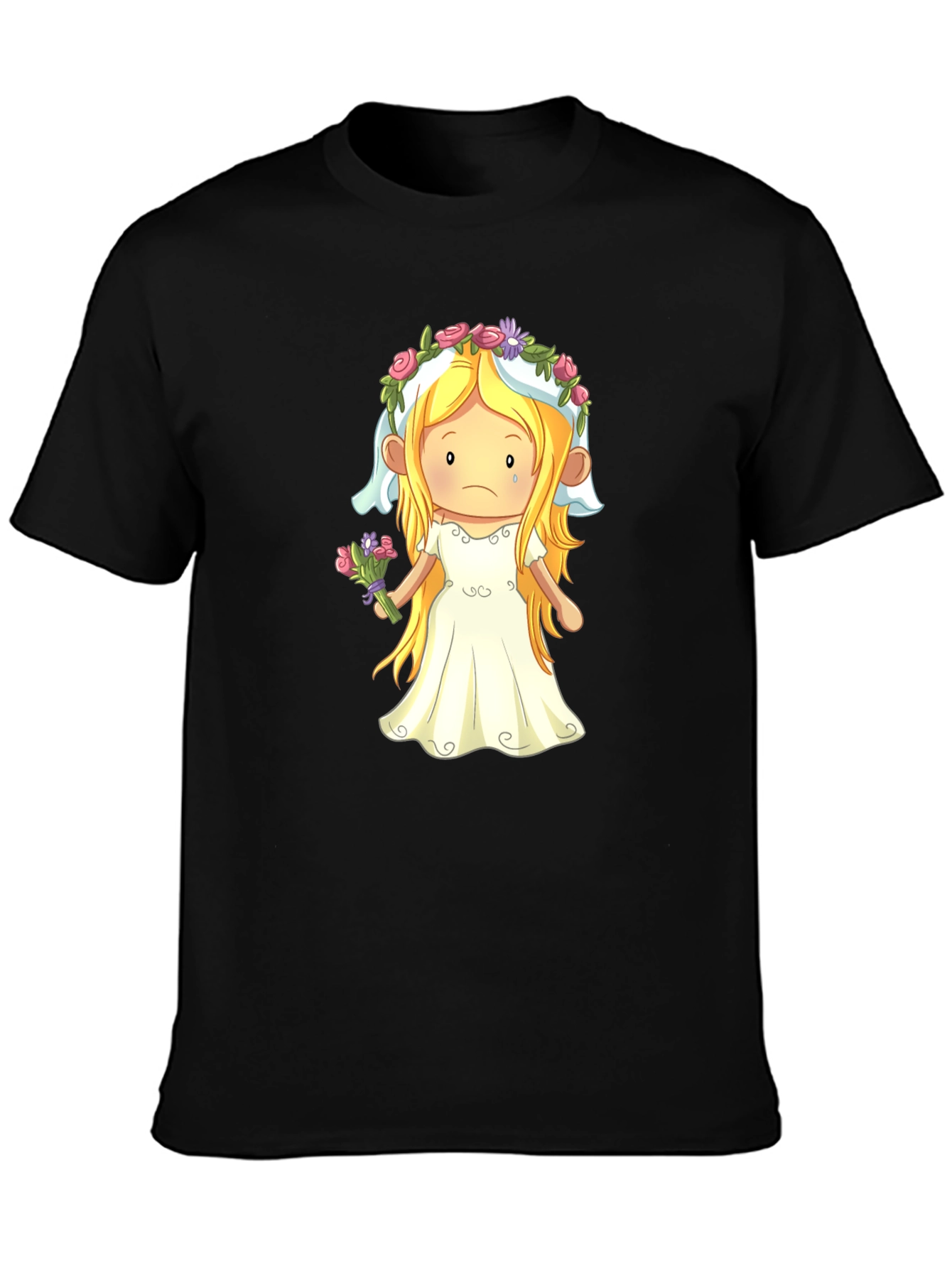 Sad Bride Cartoon T-Shirt