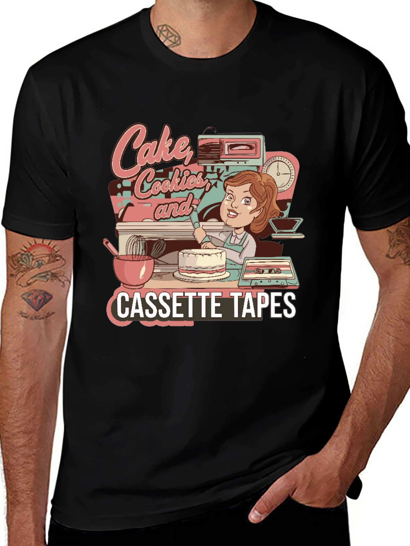 Cake Cookies & Cassette Tapes Graphic Tee