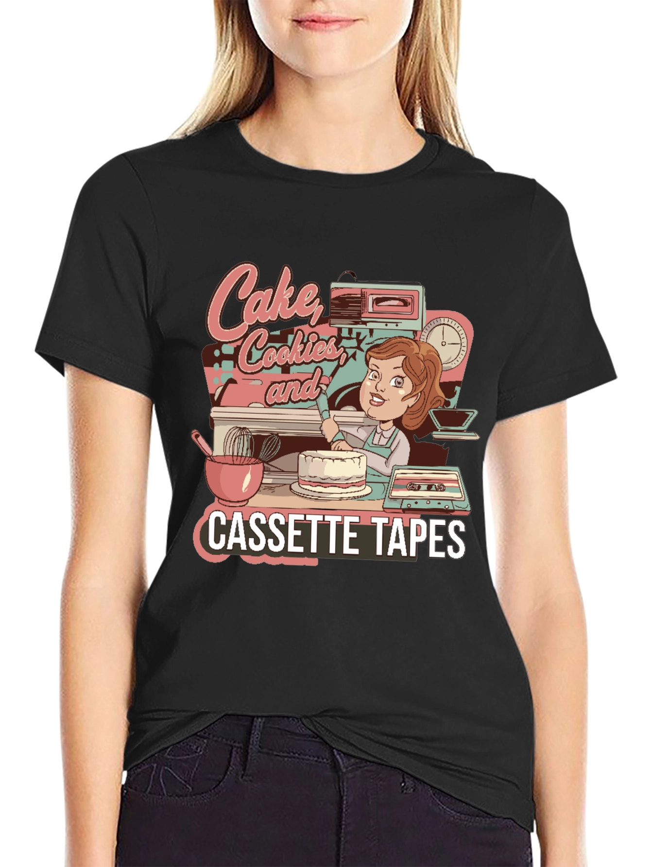 Cake Cookies & Cassette Tapes Graphic Tee