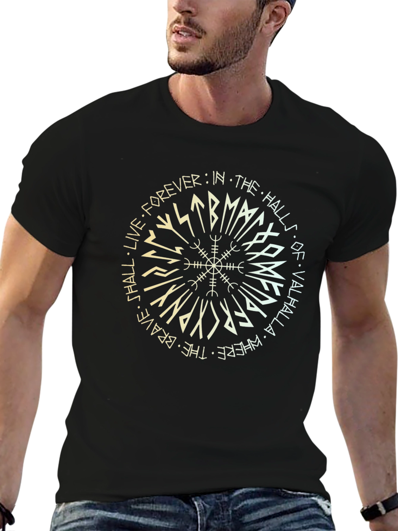 Viking Compass Valhalla T-Shirt - Live Forever