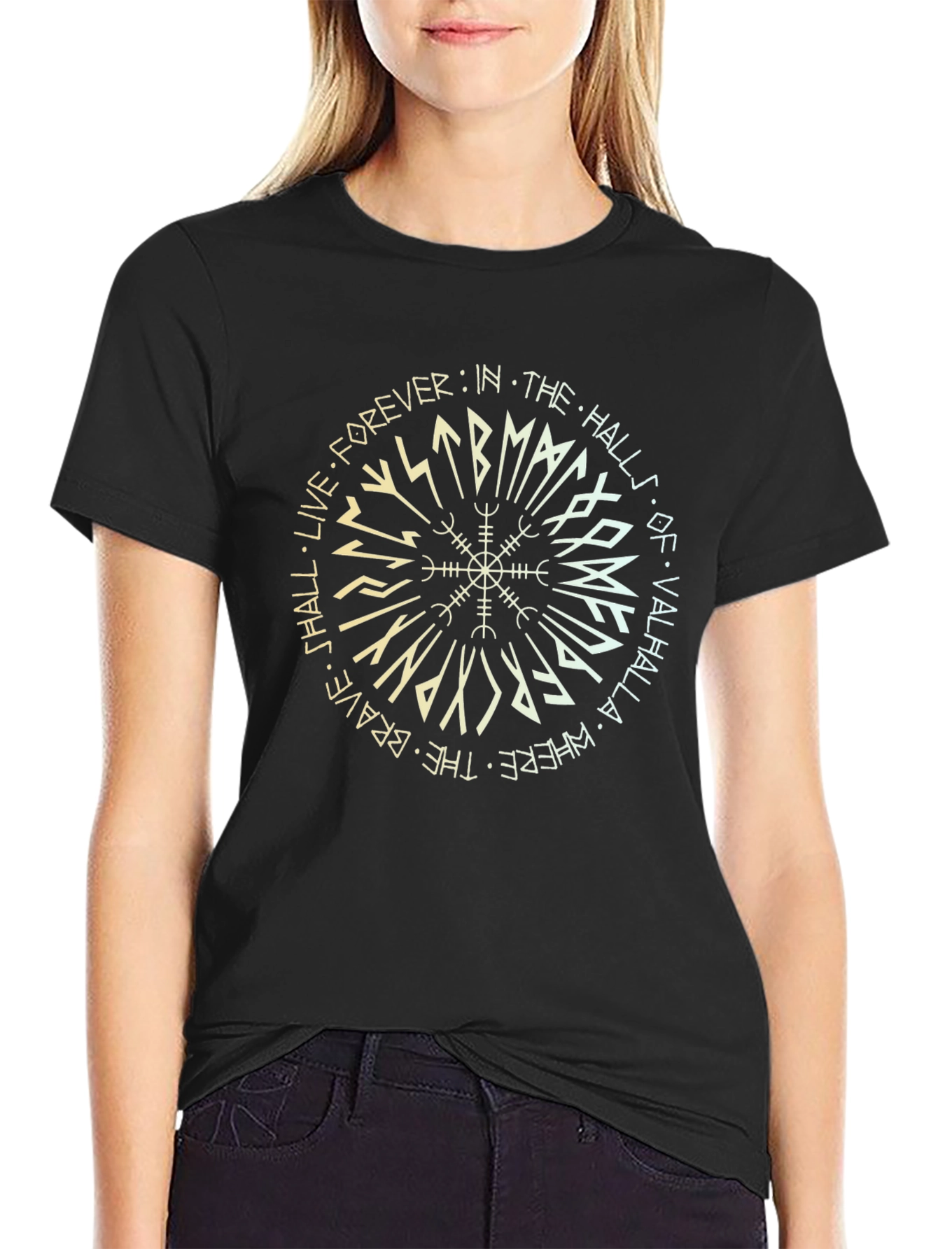 Viking Compass Valhalla T-Shirt - Live Forever