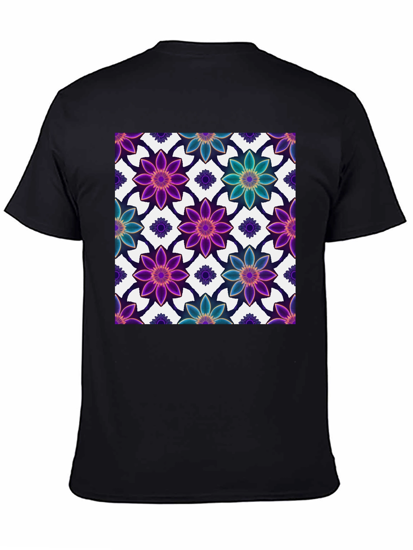 Floral Print Black T-Shirt
