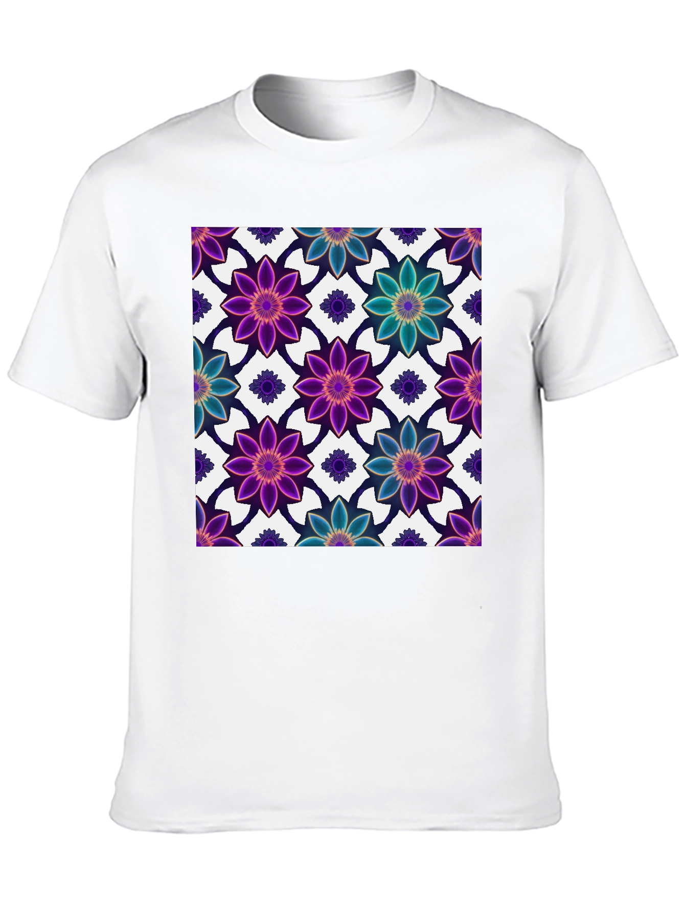 Floral Print Black T-Shirt