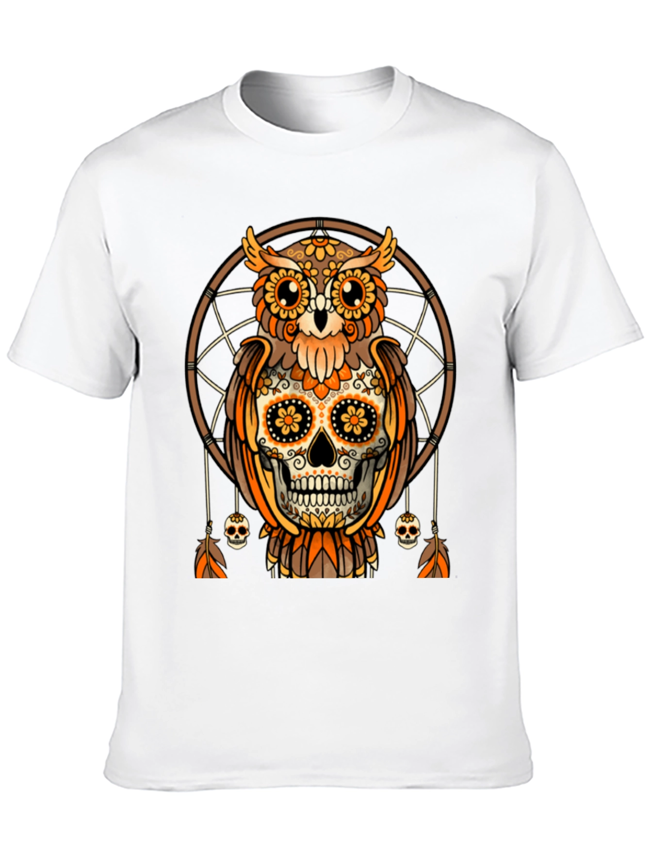 Sugar Skull Owl Dreamcatcher Graphic Tee
