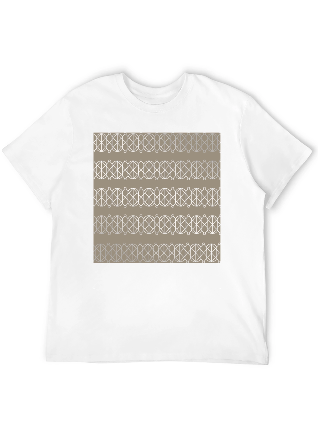 Geometric Pattern Graphic Tee - Stylish Mens Black T-Shirt