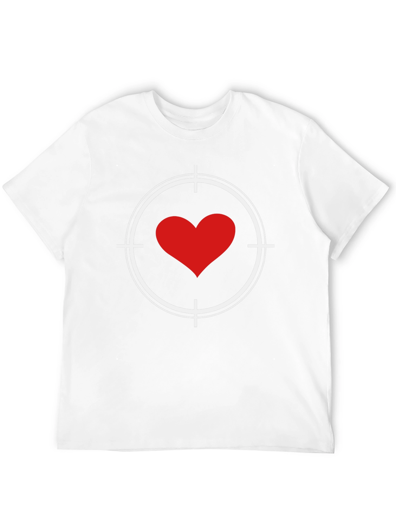 Heart Target Graphic Tee - Black Cotton T-Shirt