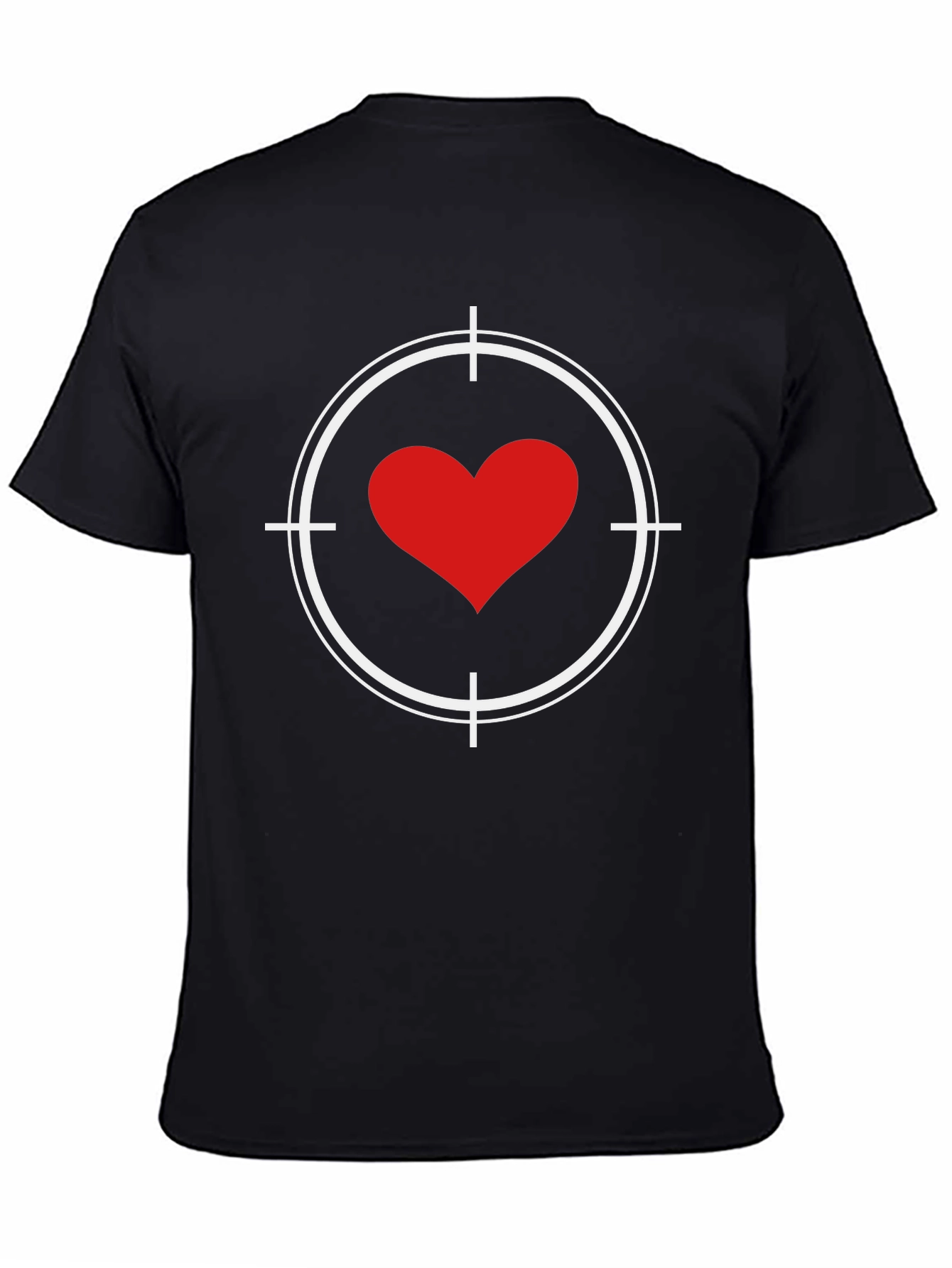 Heart Target Graphic Tee - Black Cotton T-Shirt