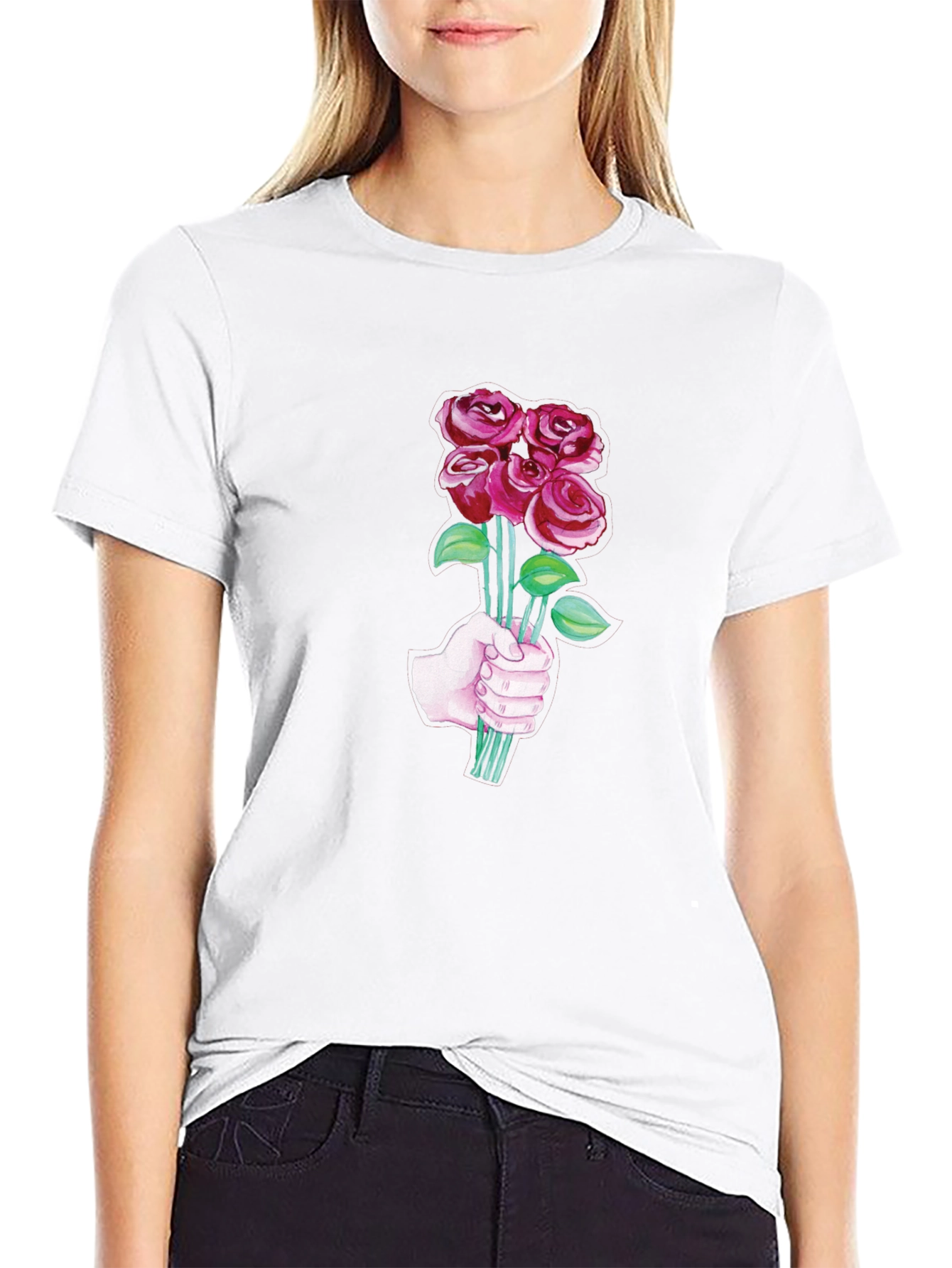 Roses Bouquet T-Shirt - Stylish Graphic Tee