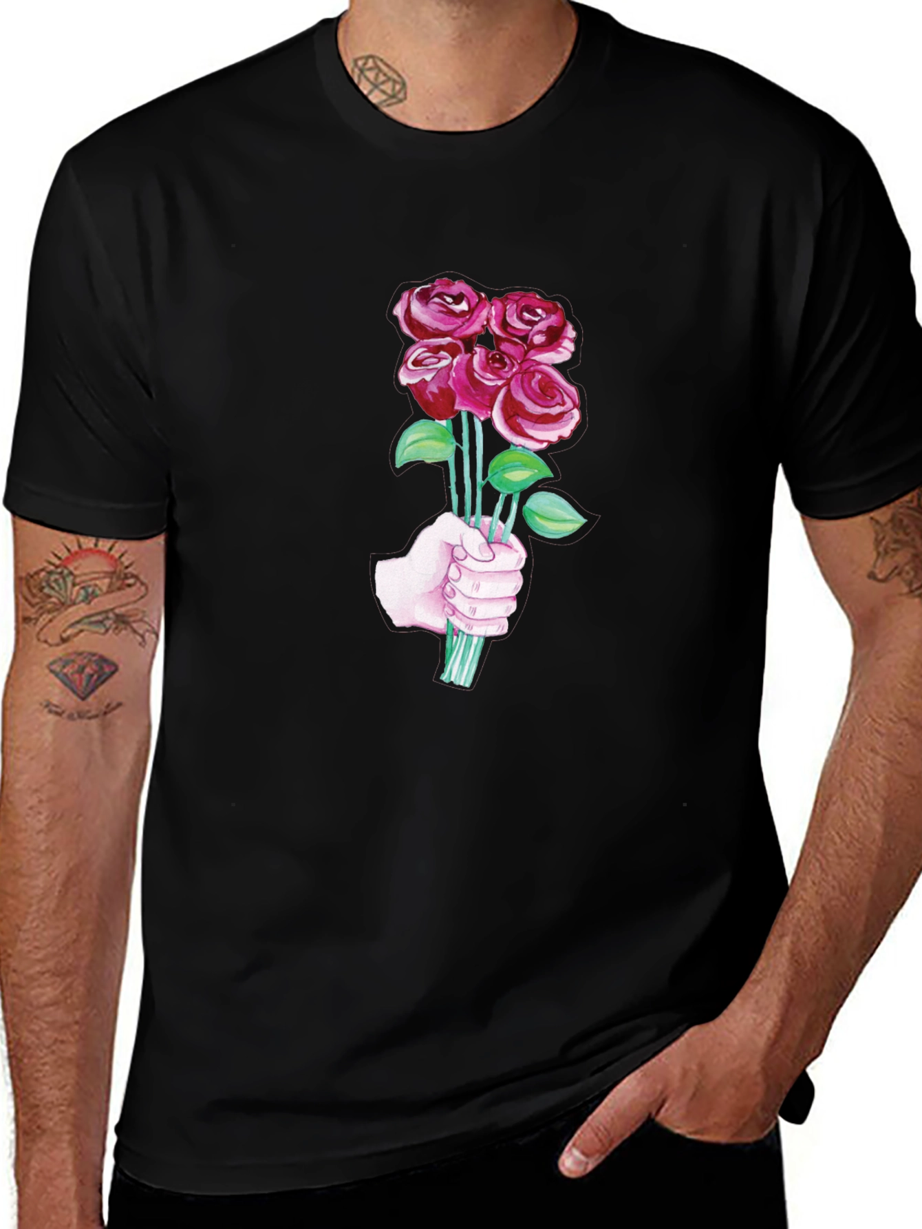Roses Bouquet T-Shirt - Stylish Graphic Tee