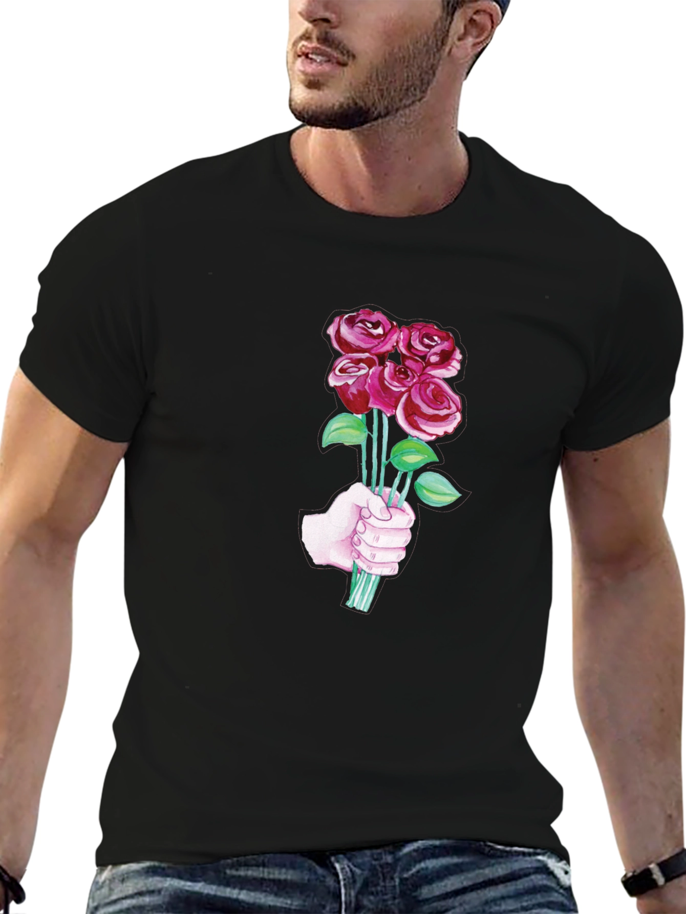 Roses Bouquet T-Shirt - Stylish Graphic Tee