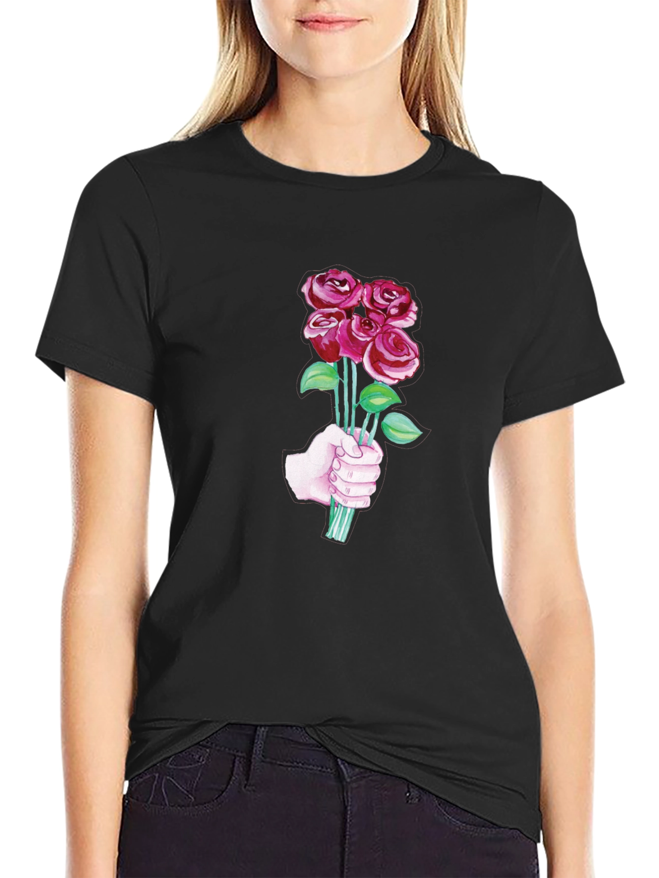 Roses Bouquet T-Shirt - Stylish Graphic Tee