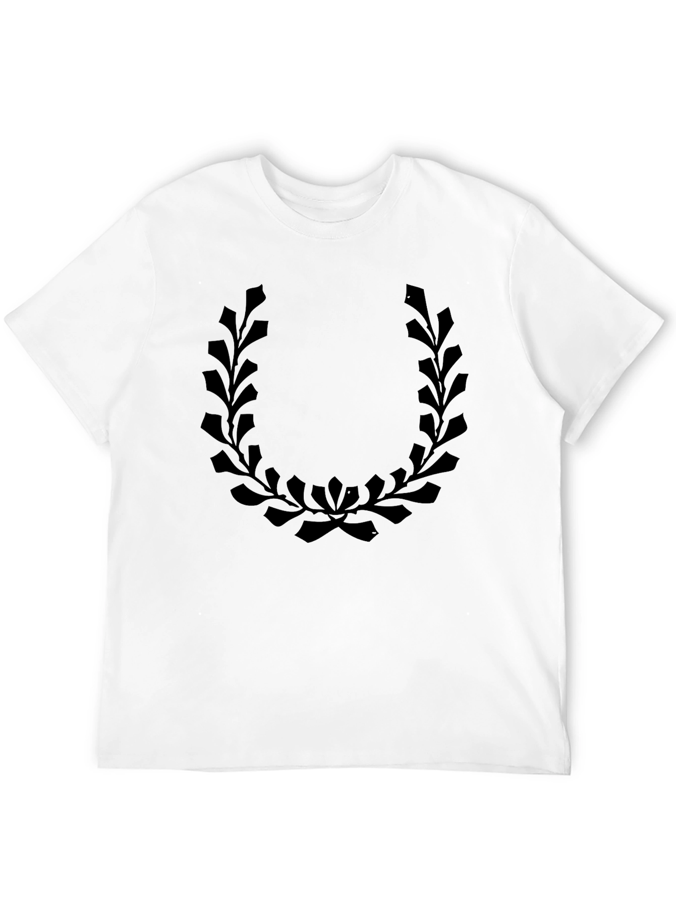 Mens Black T-Shirt with Laurel Wreath Graphic