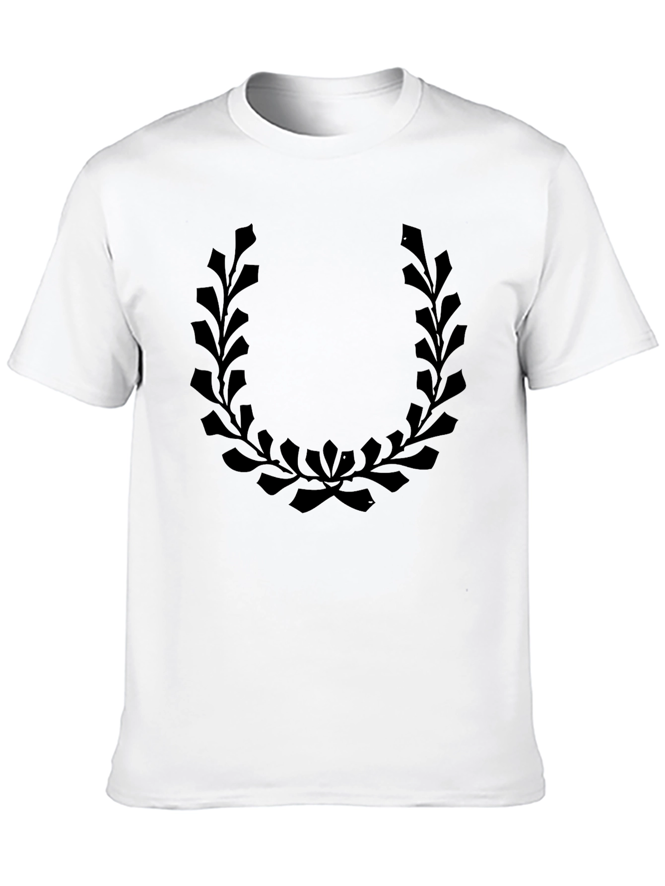Mens Black T-Shirt with Laurel Wreath Graphic
