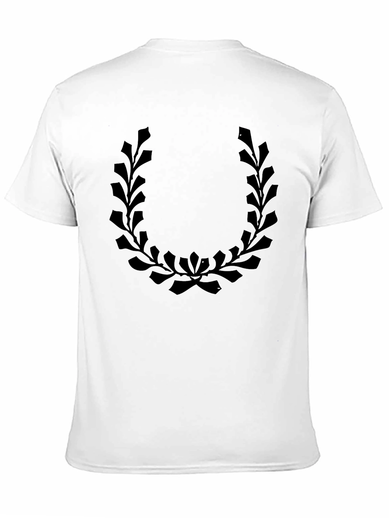 Mens Black T-Shirt with Laurel Wreath Graphic