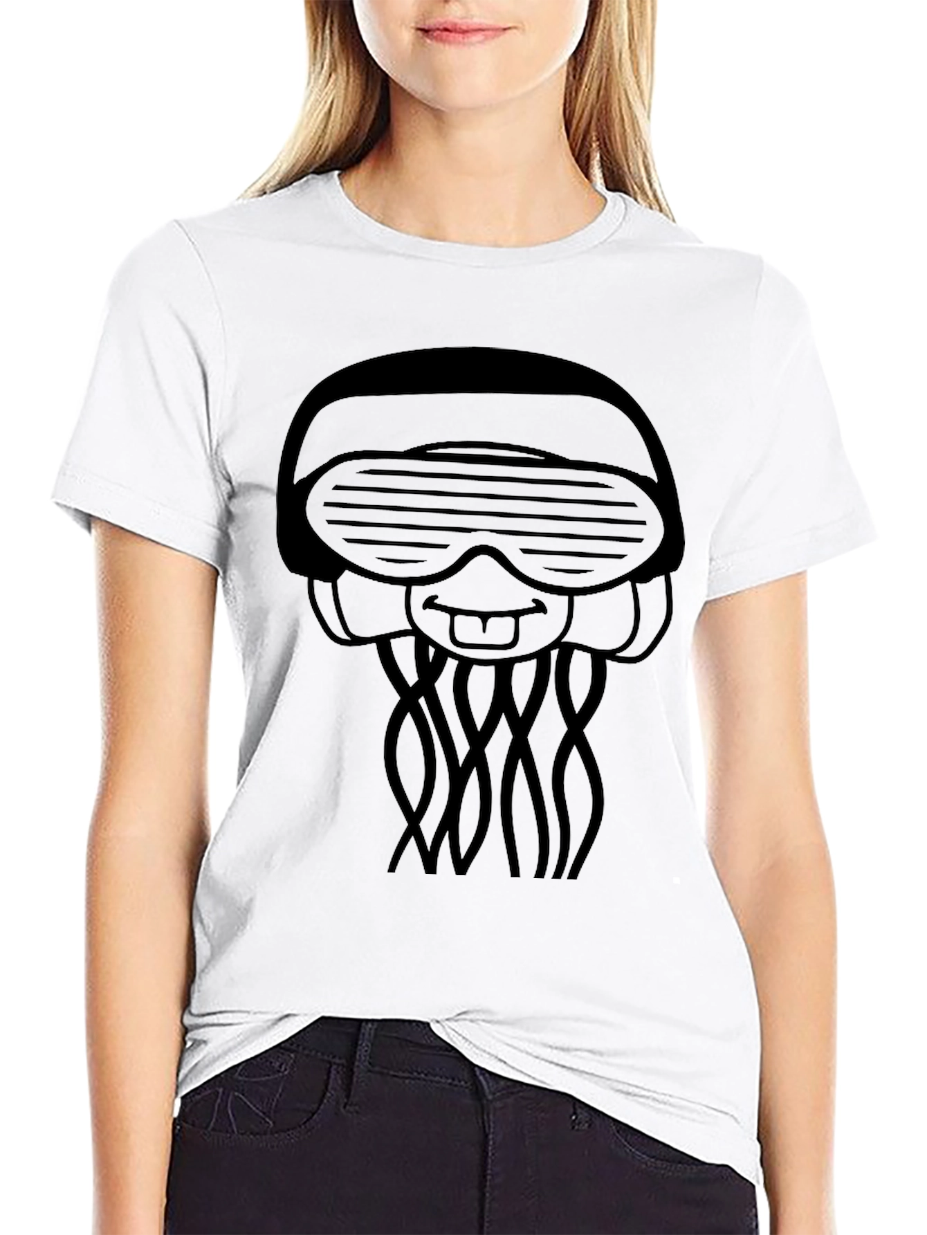 Cool Jellyfish Graphic Tee - Black