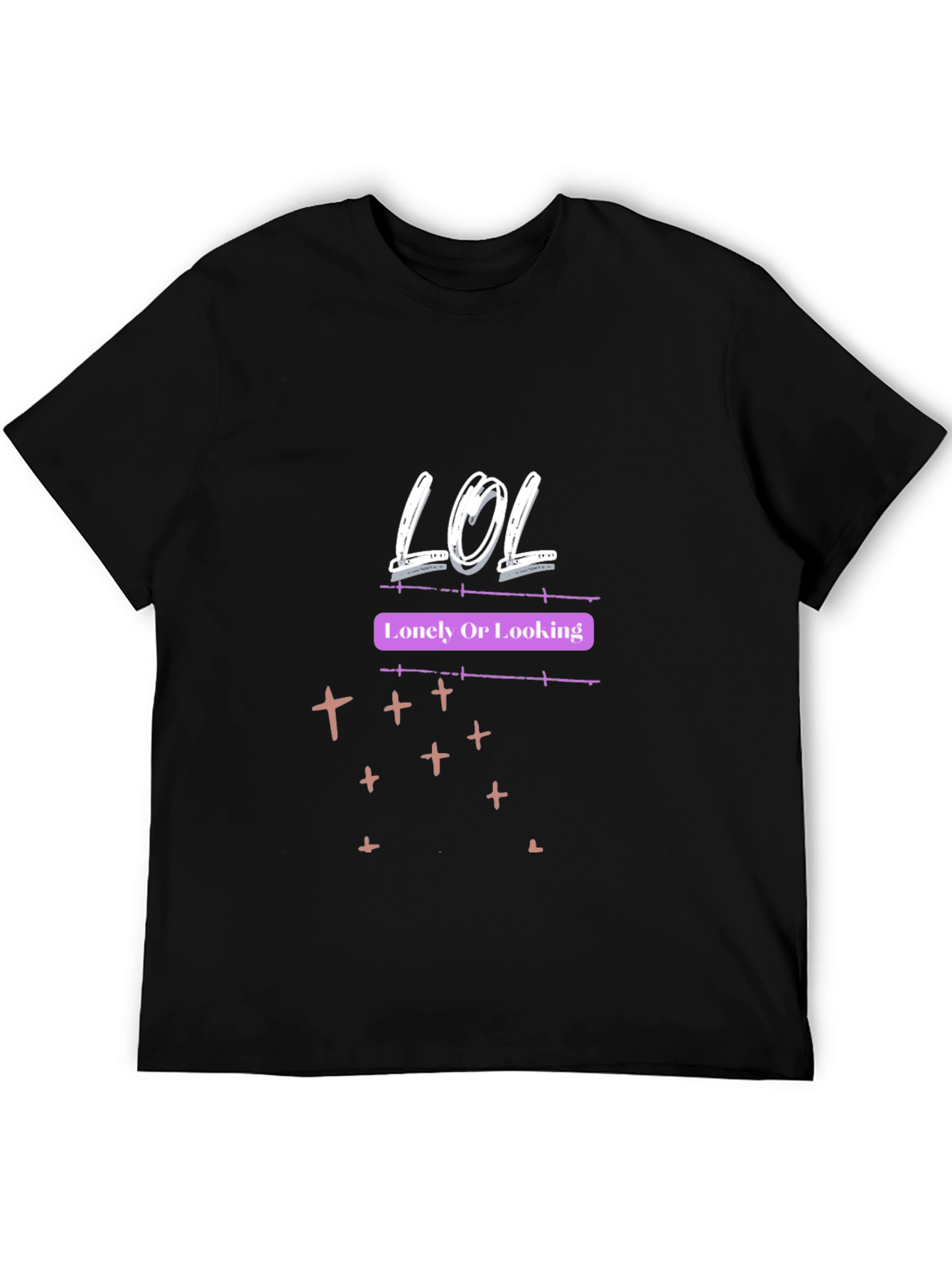LOL Lonely Or Looking Graphic Tee - Black