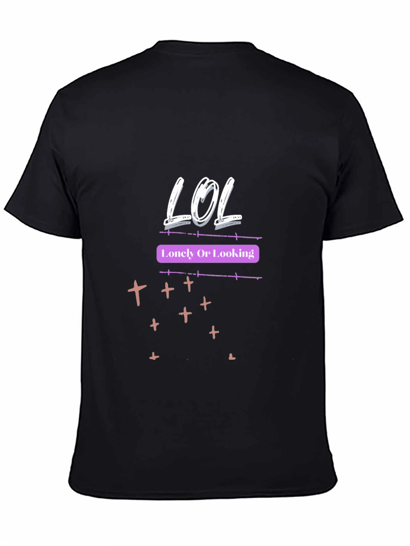 LOL Lonely Or Looking Graphic Tee - Black