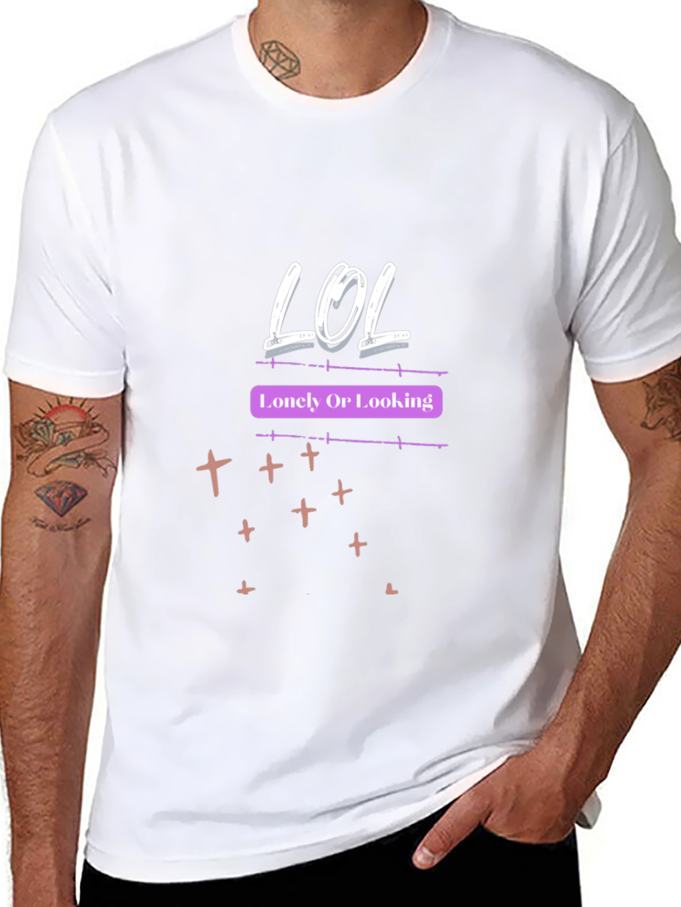 LOL Lonely Or Looking Graphic Tee - Black