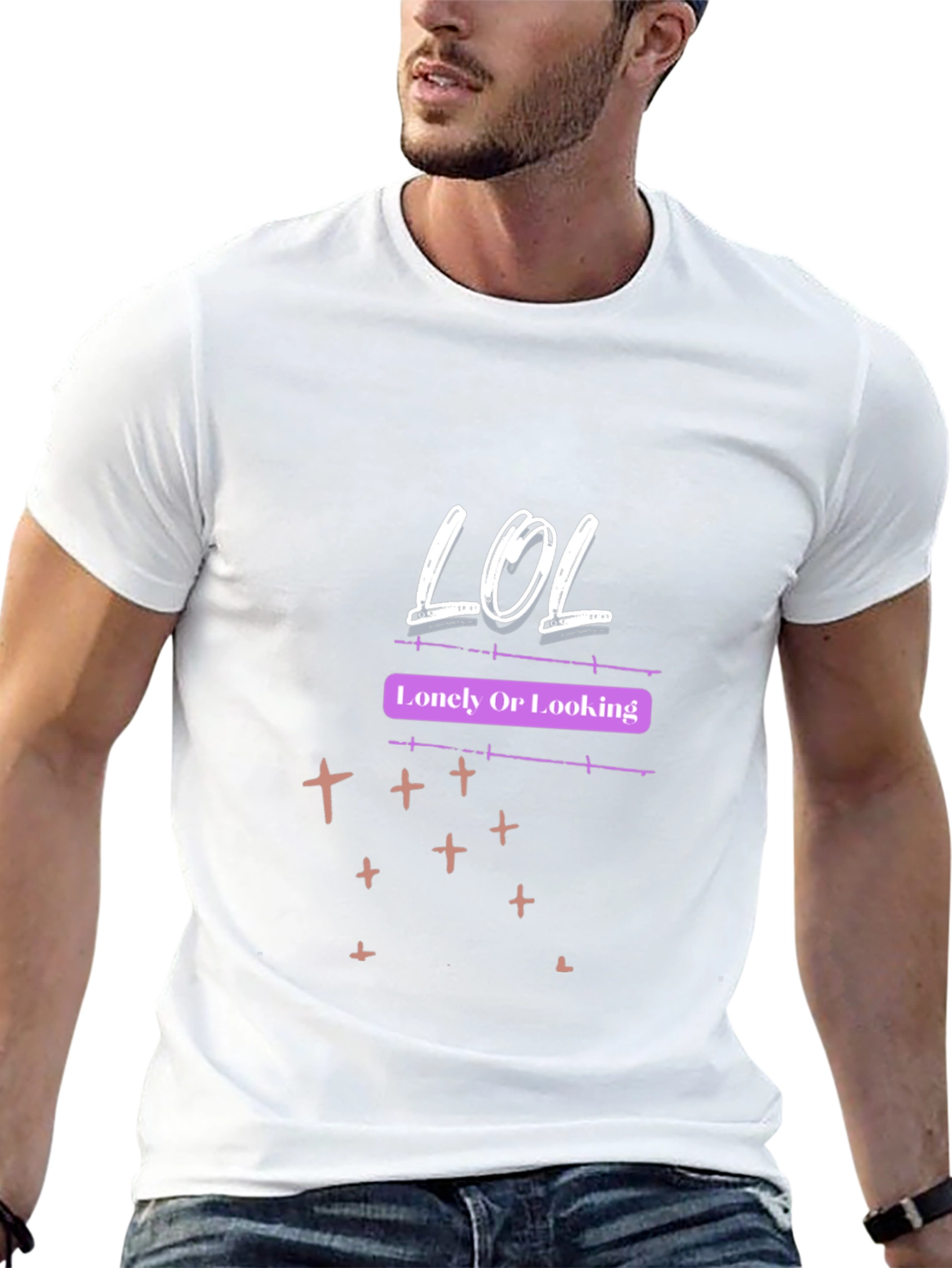 LOL Lonely Or Looking Graphic Tee - Black
