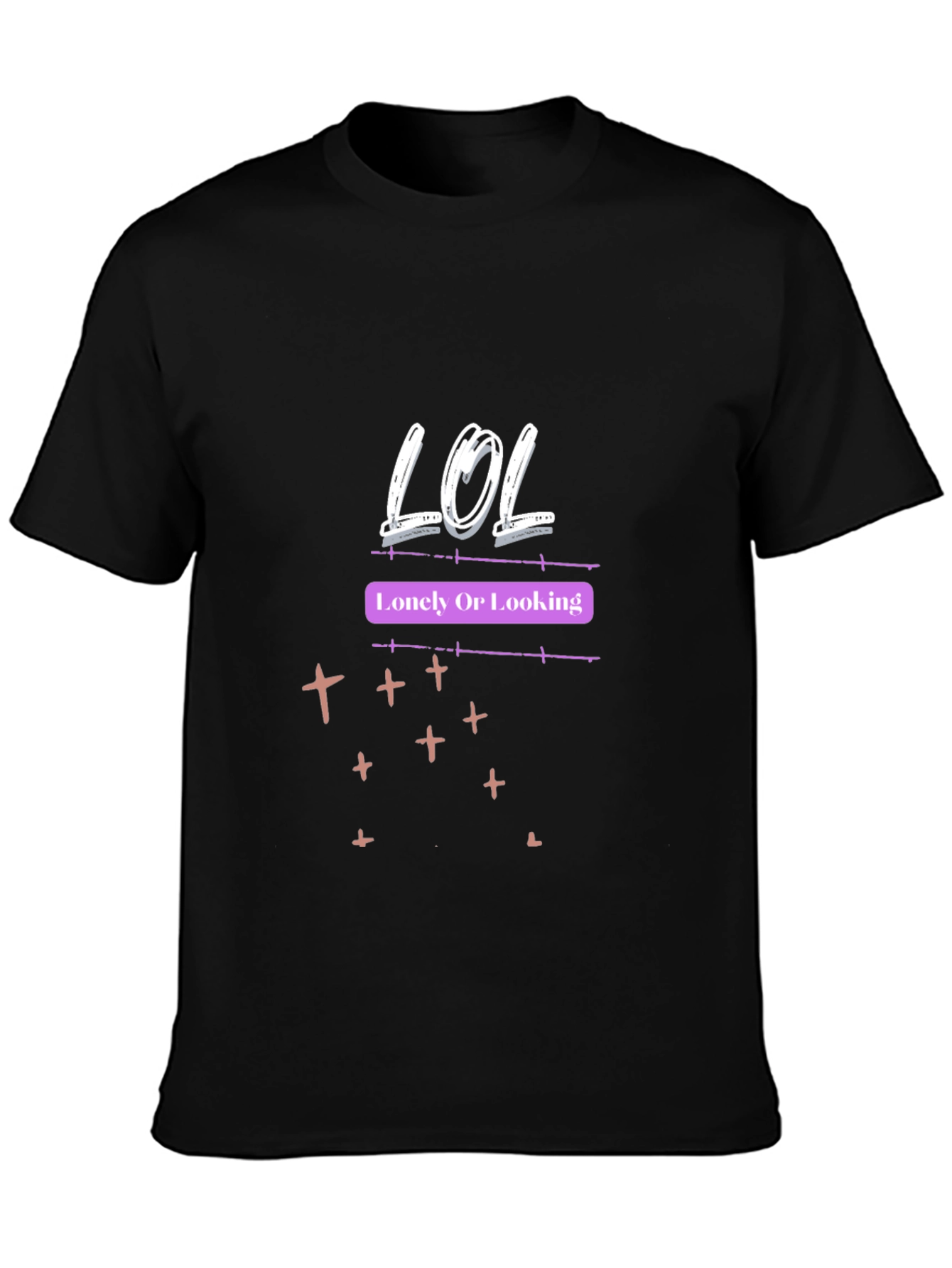 LOL Lonely Or Looking Graphic Tee - Black