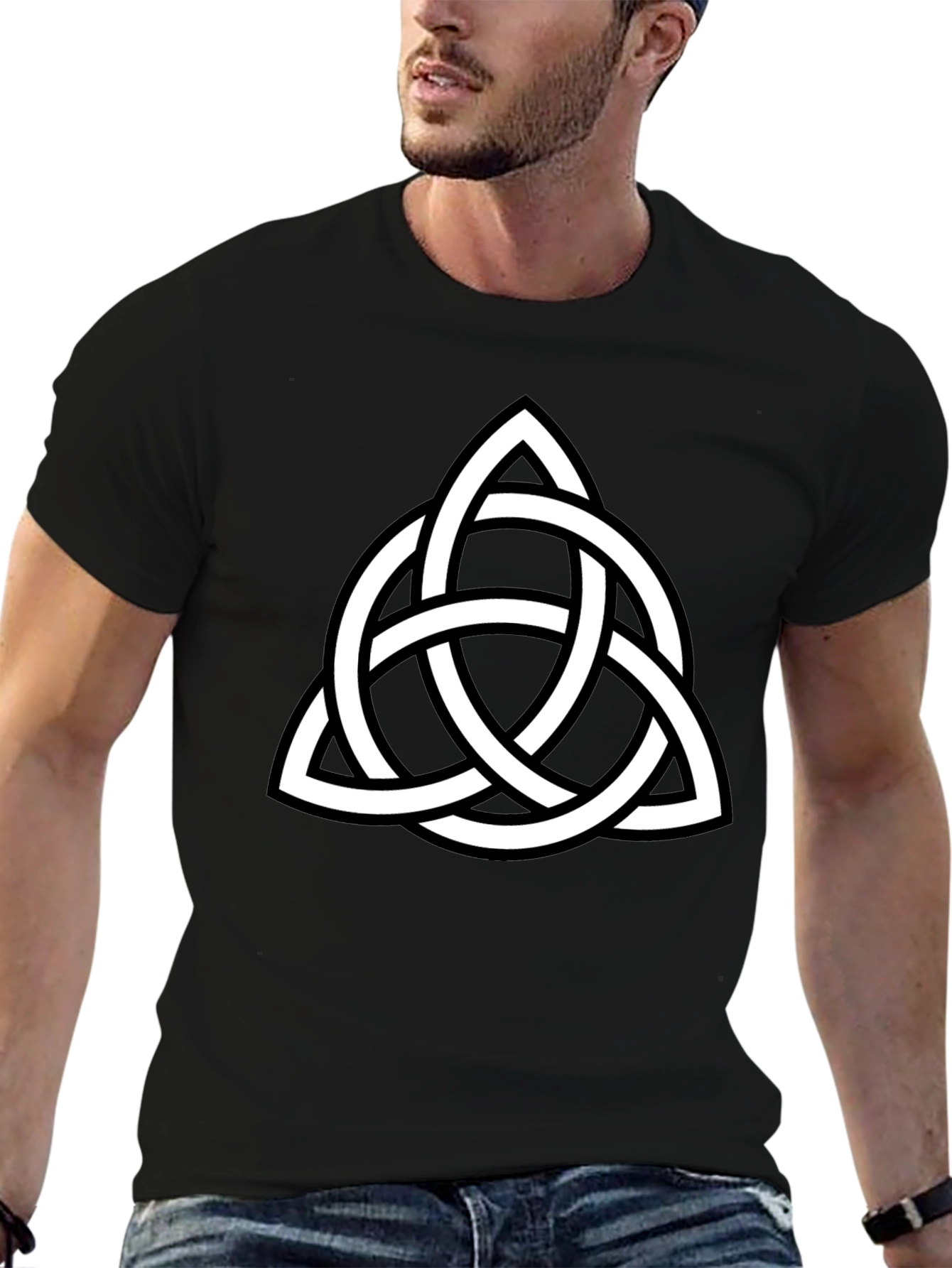 Celtic Knot Graphic Tee - Black Cotton Comfort