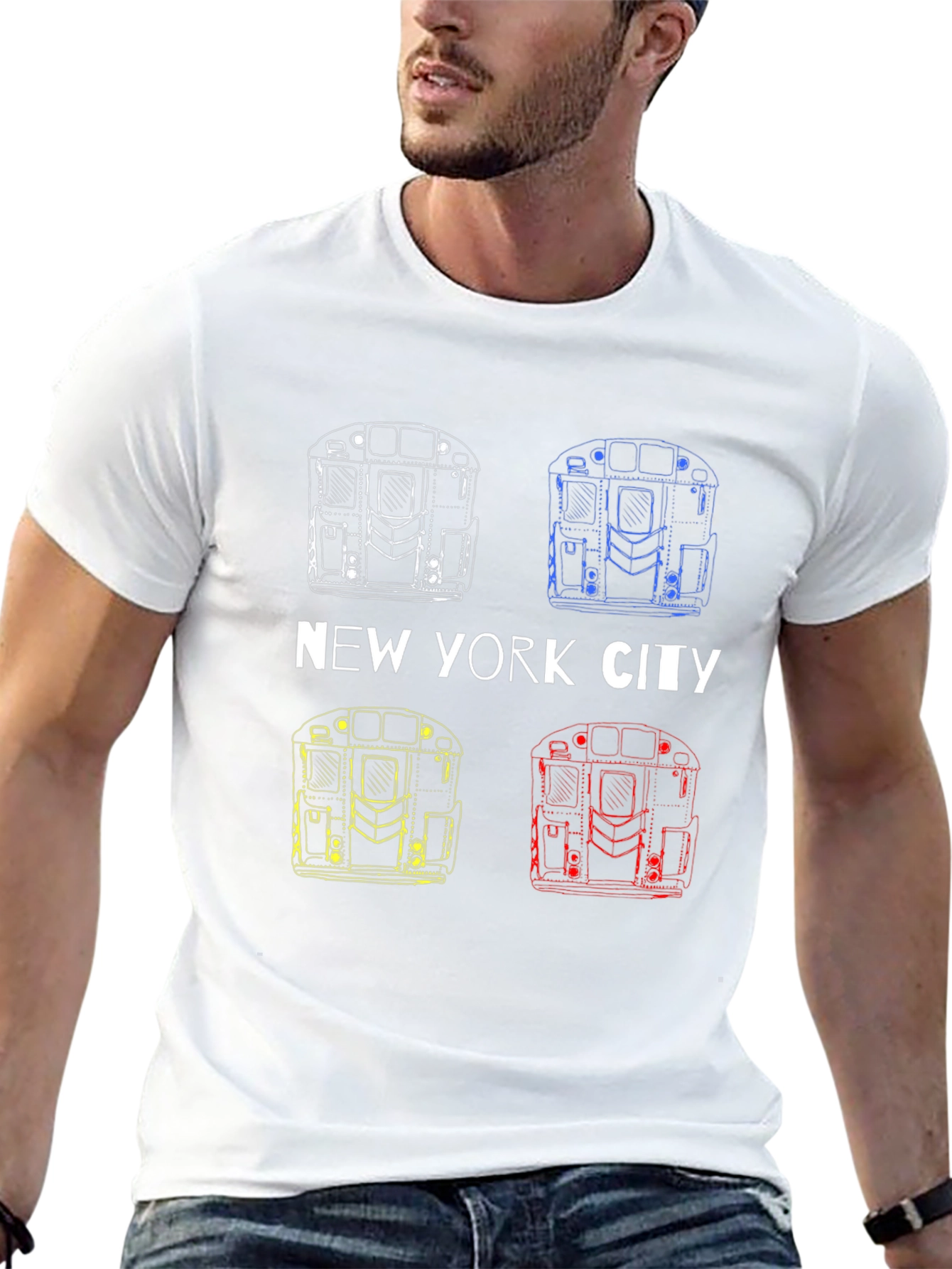 New York City Subway Car Graphic T-Shirt