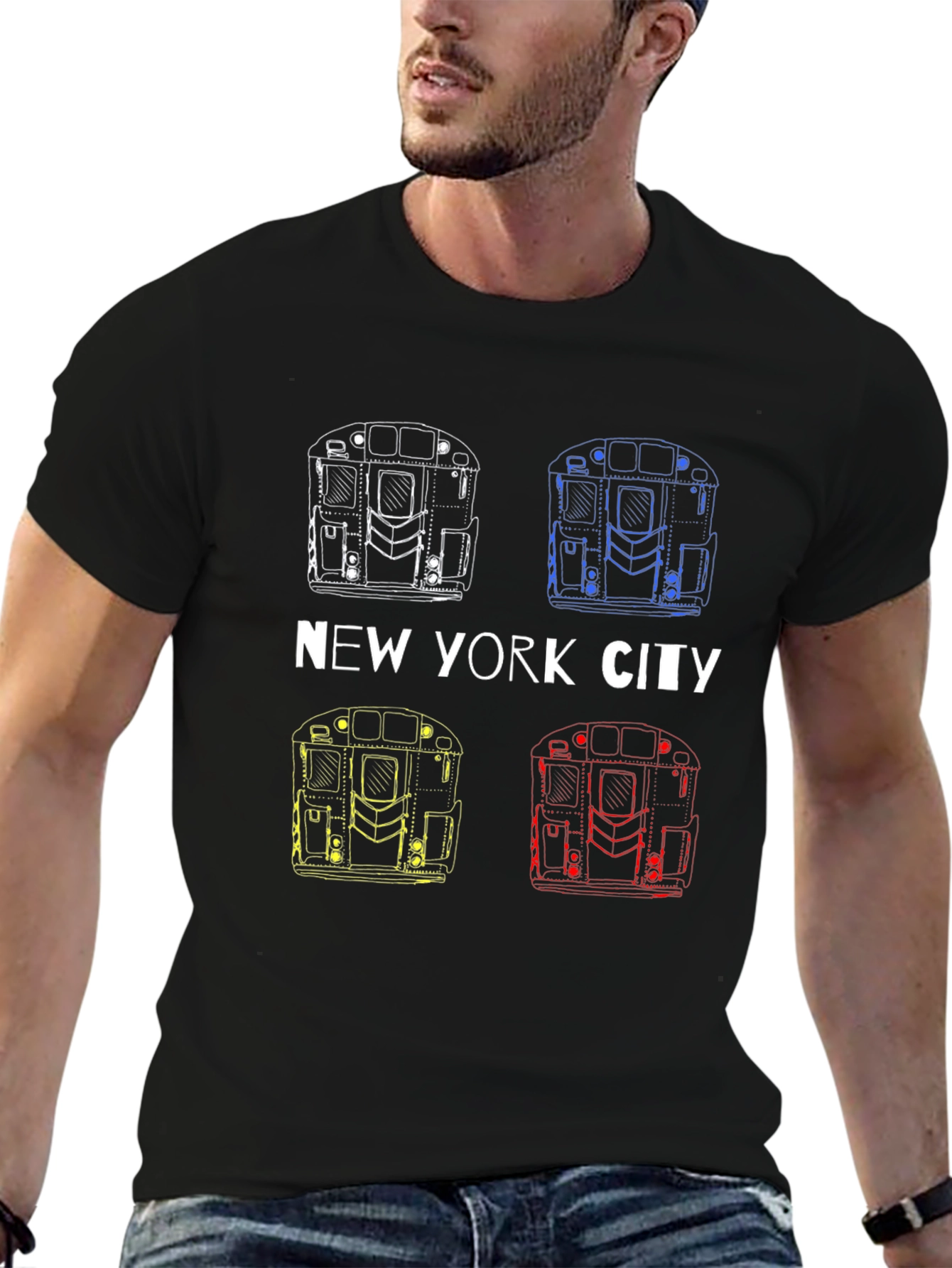 New York City Subway Car Graphic T-Shirt