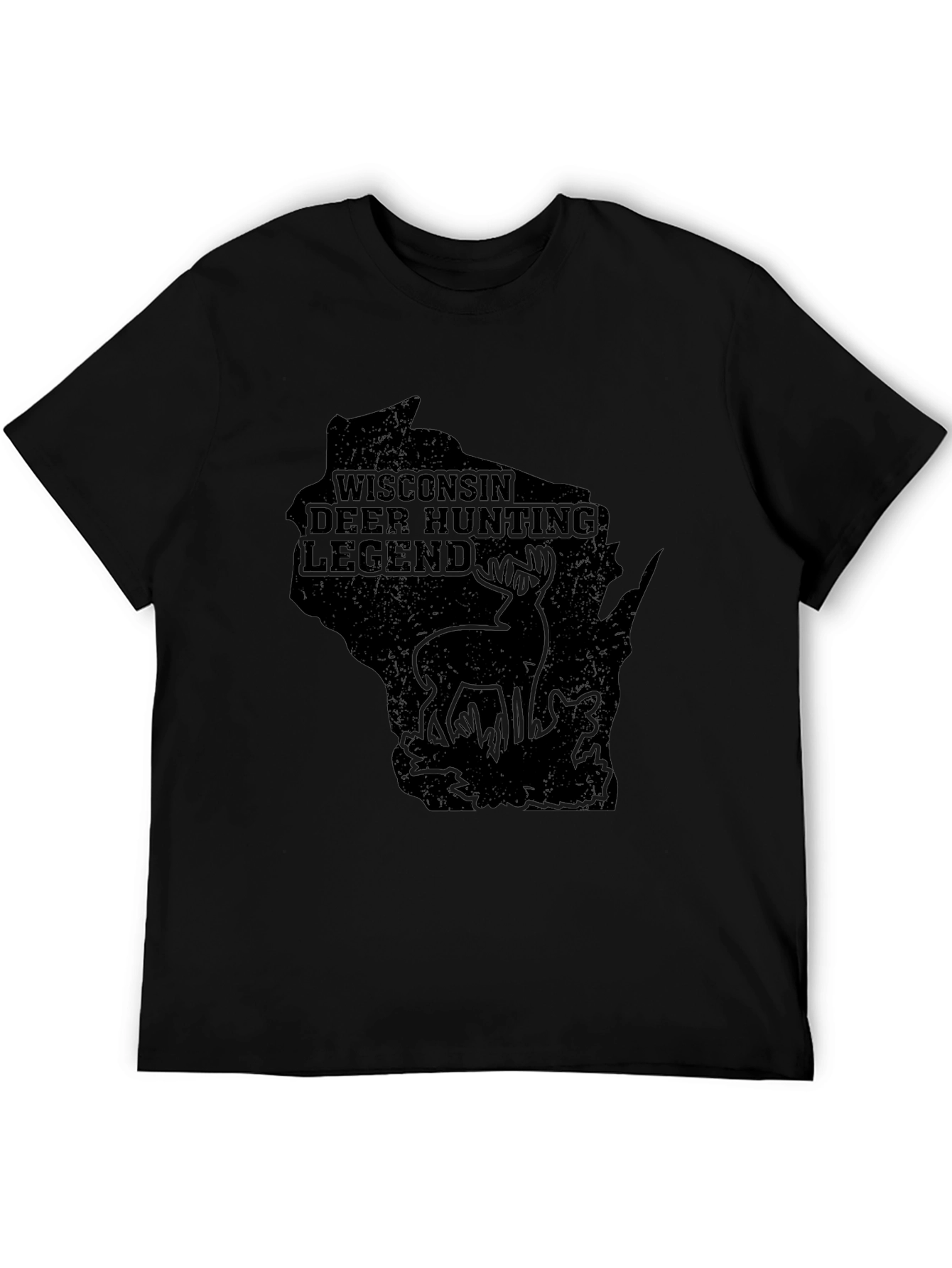 Wisconsin Deer Hunting Legend Black T-Shirt