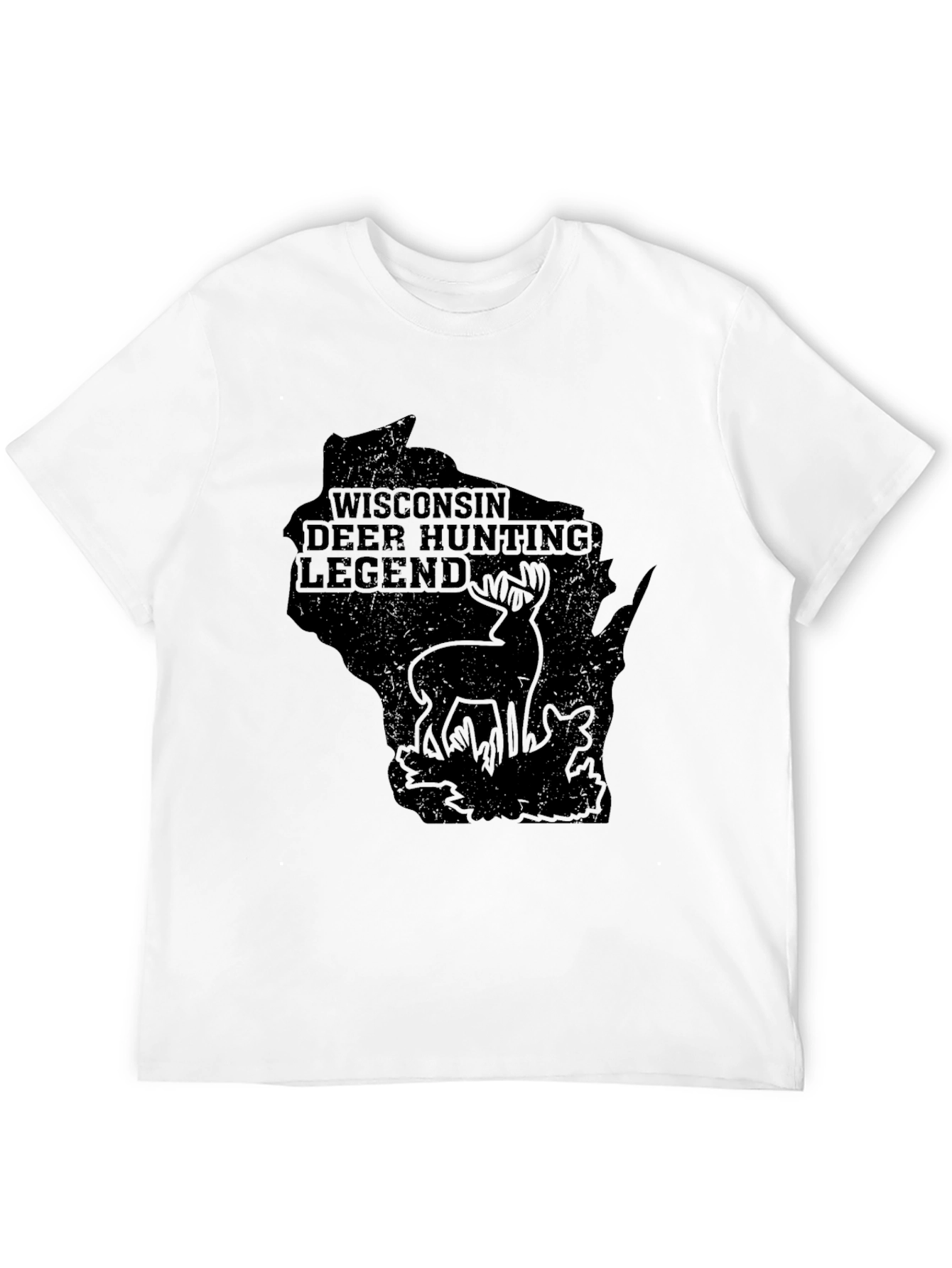 Wisconsin Deer Hunting Legend Black T-Shirt