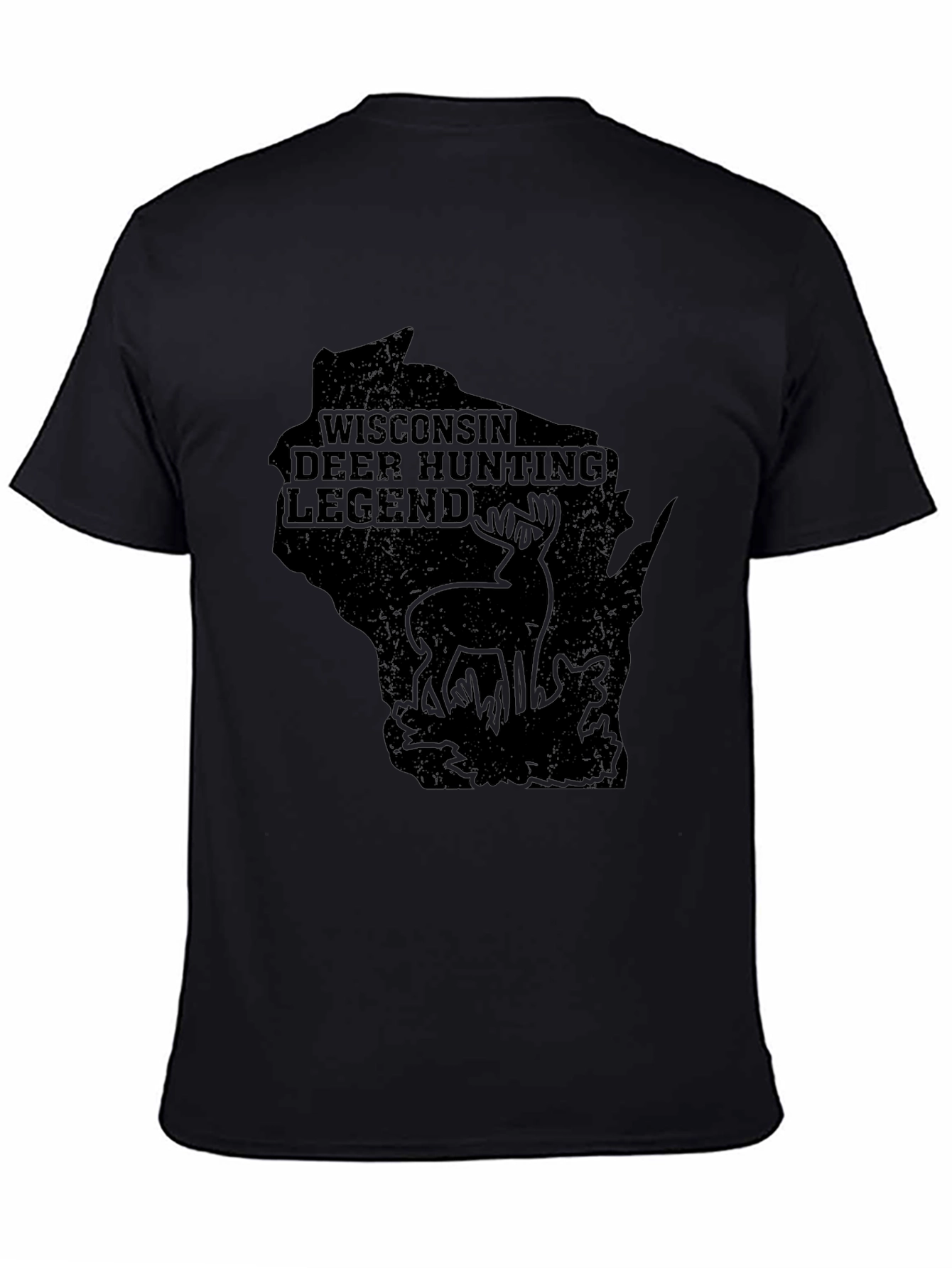 Wisconsin Deer Hunting Legend Black T-Shirt