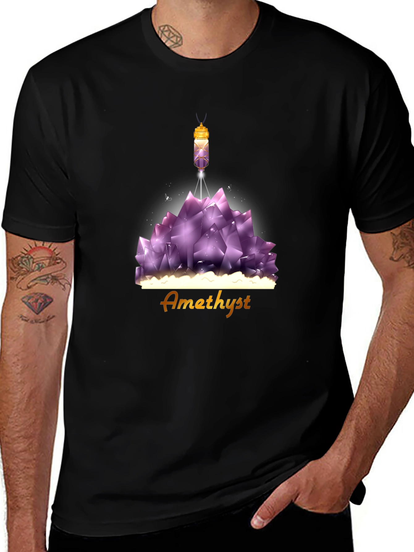 Amethyst Crystal T-Shirt - Unique Gemstone Design