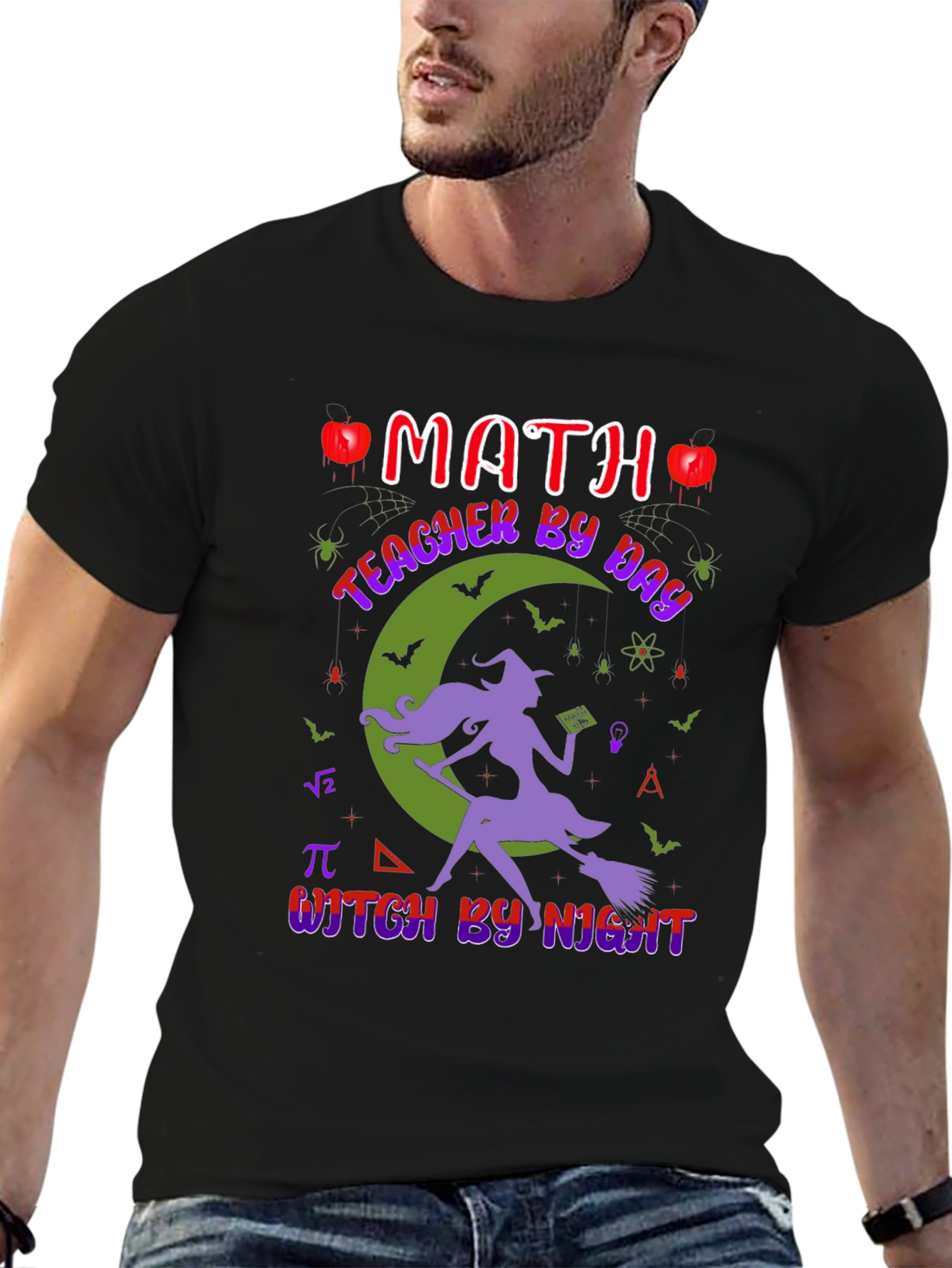Math Teacher Witch T-Shirt - Halloween Apparel