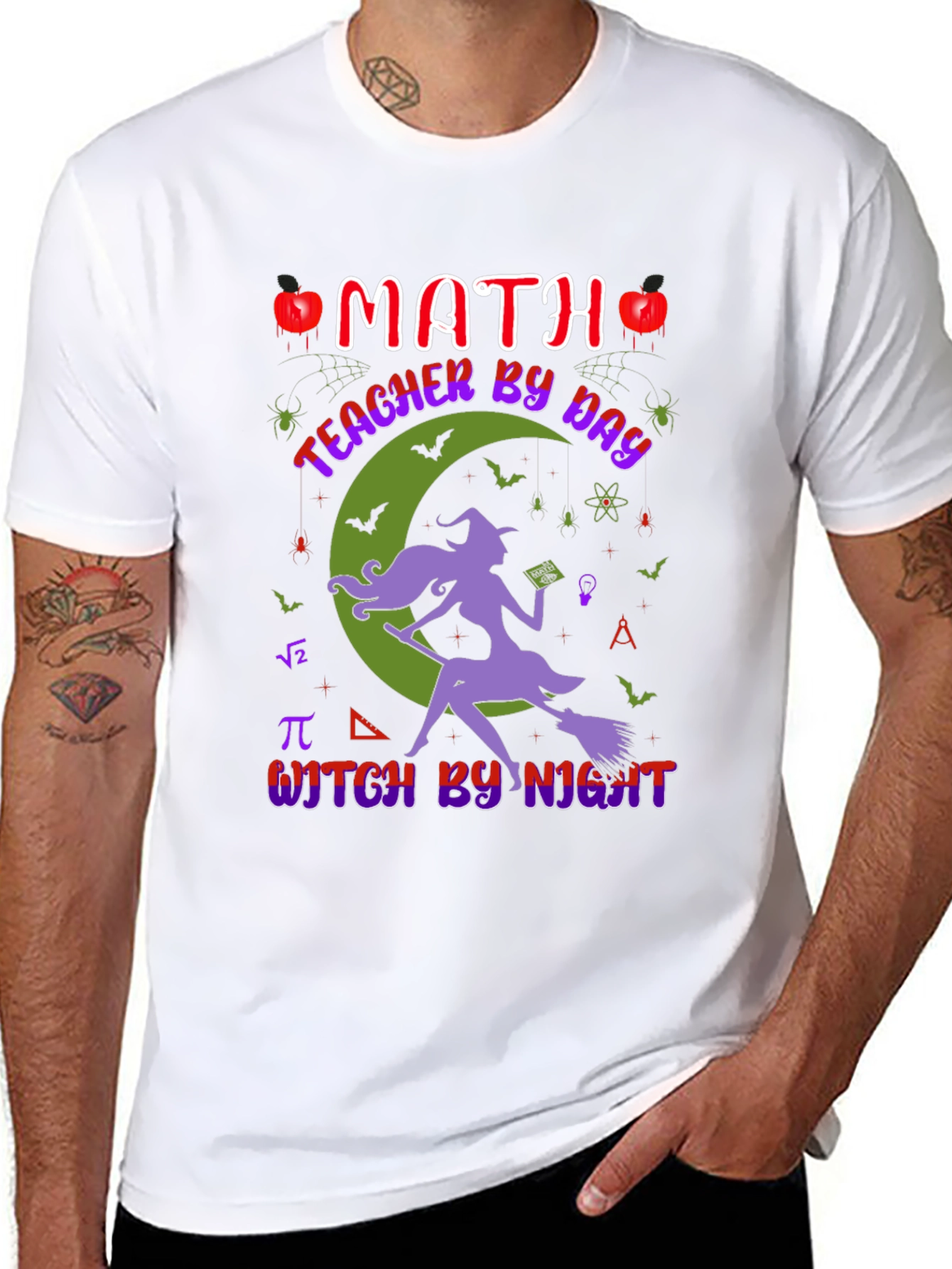 Math Teacher Witch T-Shirt - Halloween Apparel