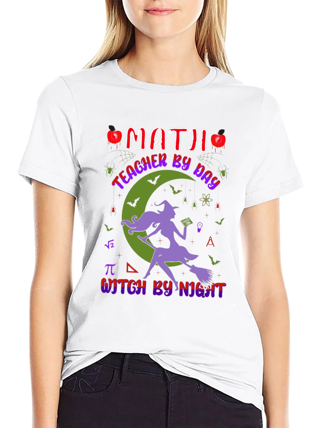 Math Teacher Witch T-Shirt - Halloween Apparel