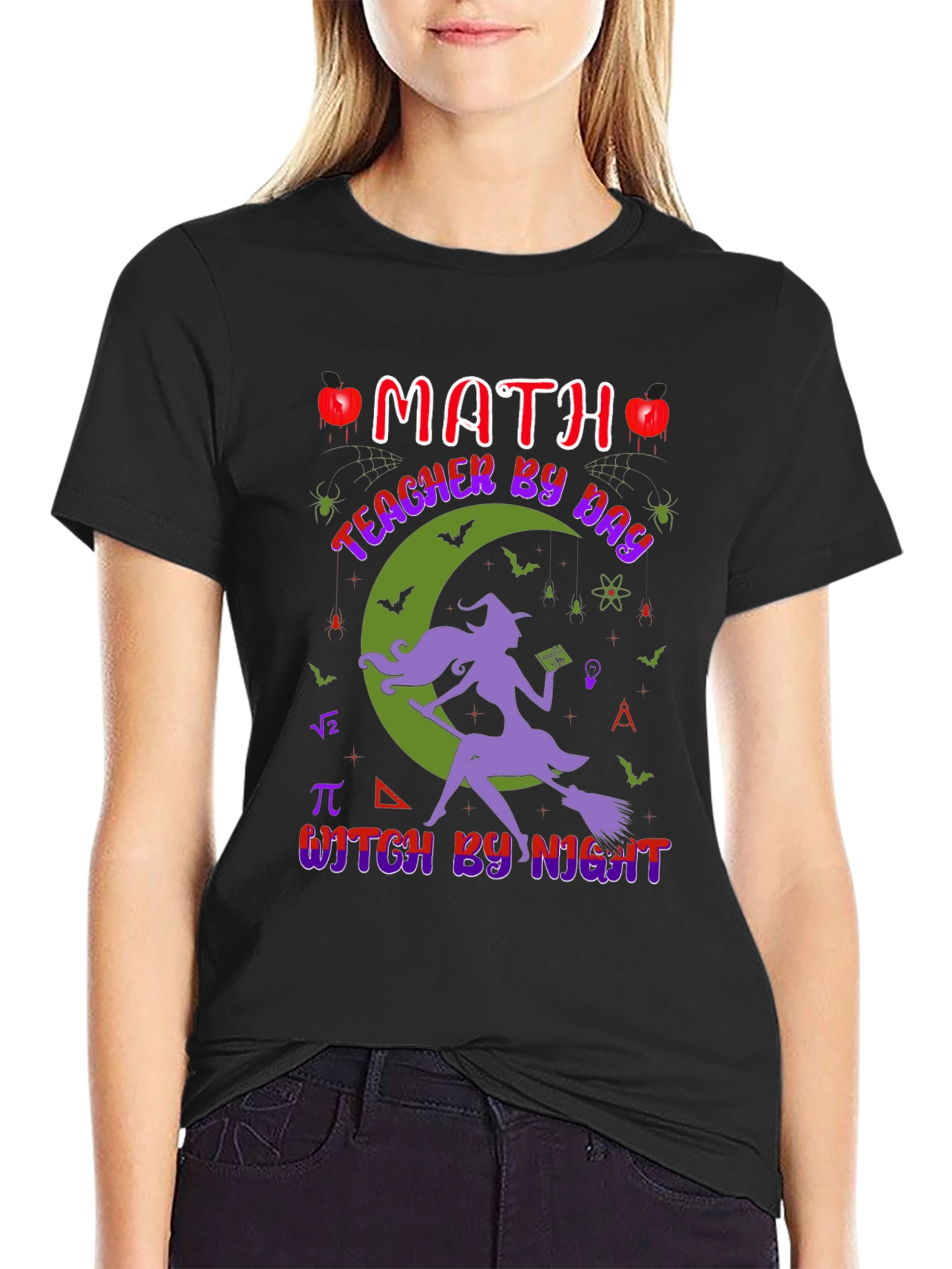 Math Teacher Witch T-Shirt - Halloween Apparel