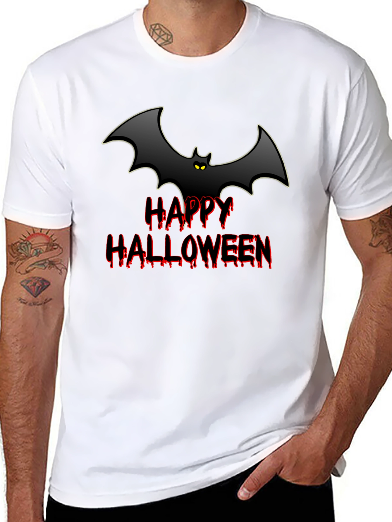 Happy Halloween Bat Graphic Tee