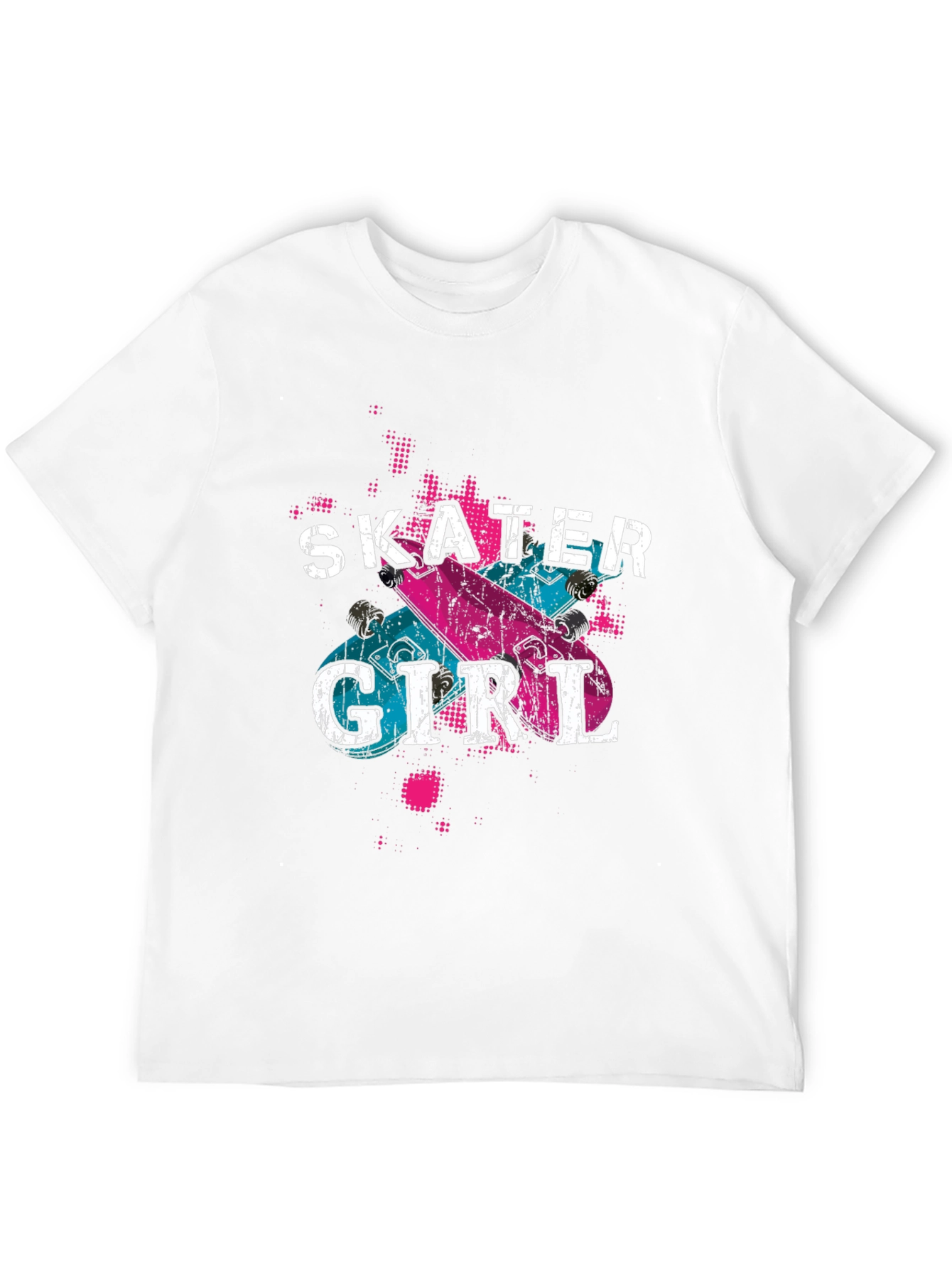 Skater Girl Graphic Tee - Trendy Black T-Shirt