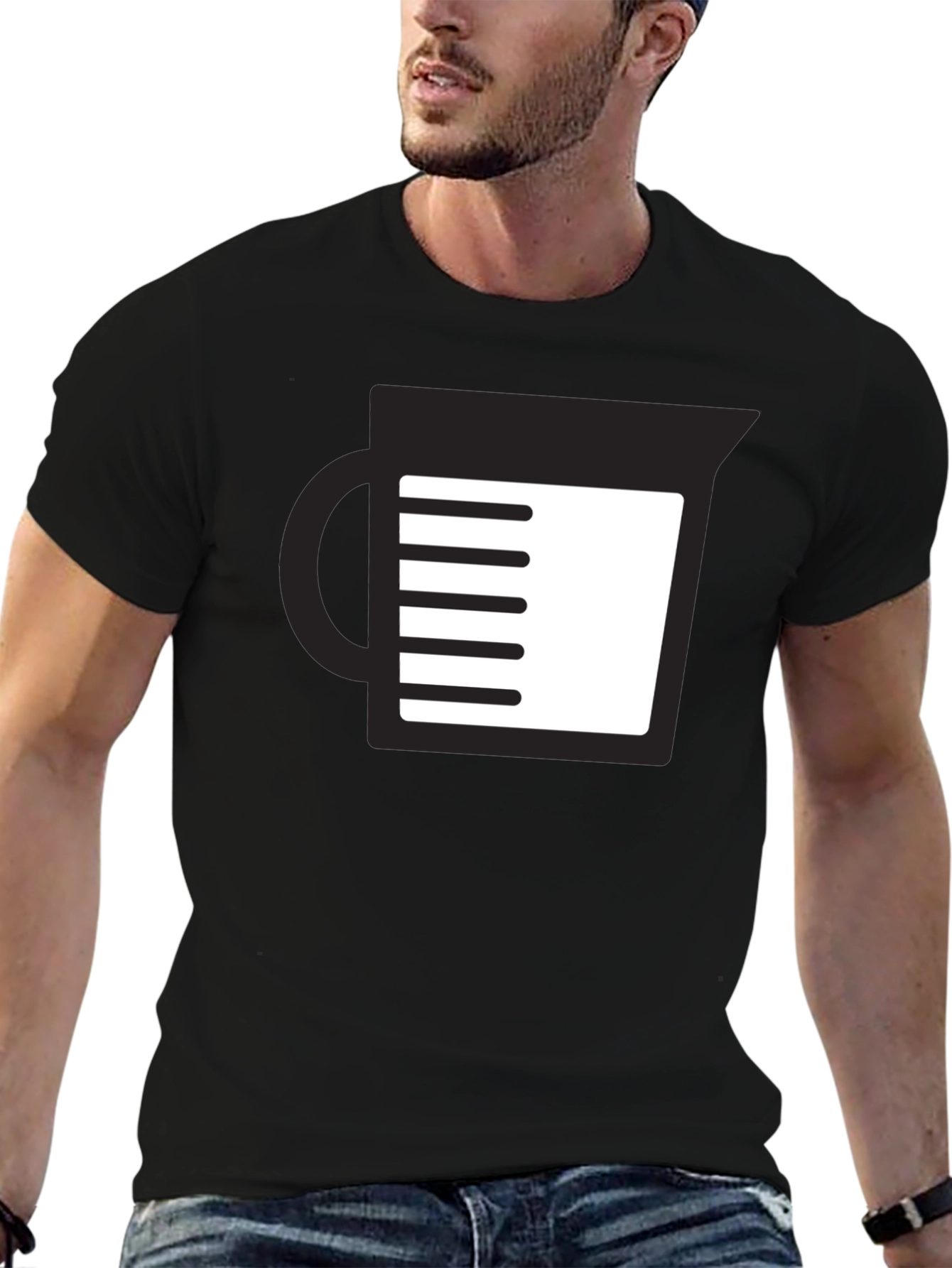Measuring Cup Graphic Tee - Black Unisex T-Shirt