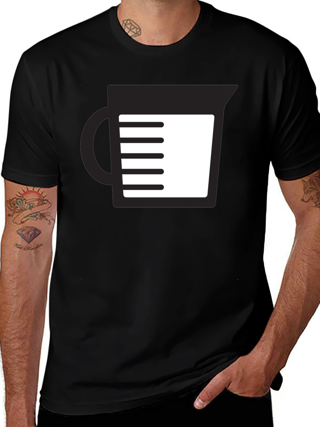 Measuring Cup Graphic Tee - Black Unisex T-Shirt