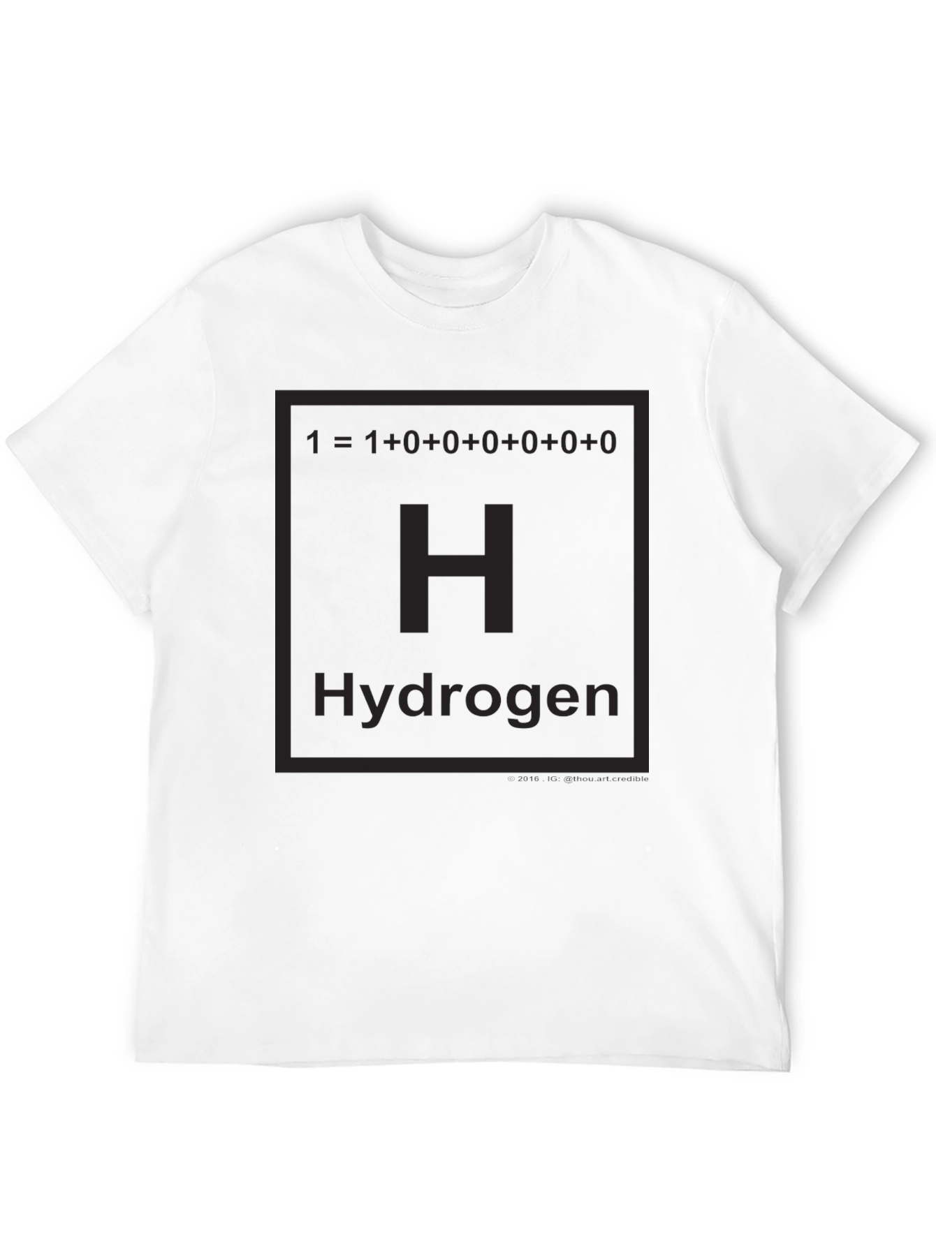 Hydrogen Periodic Table Black T-Shirt
