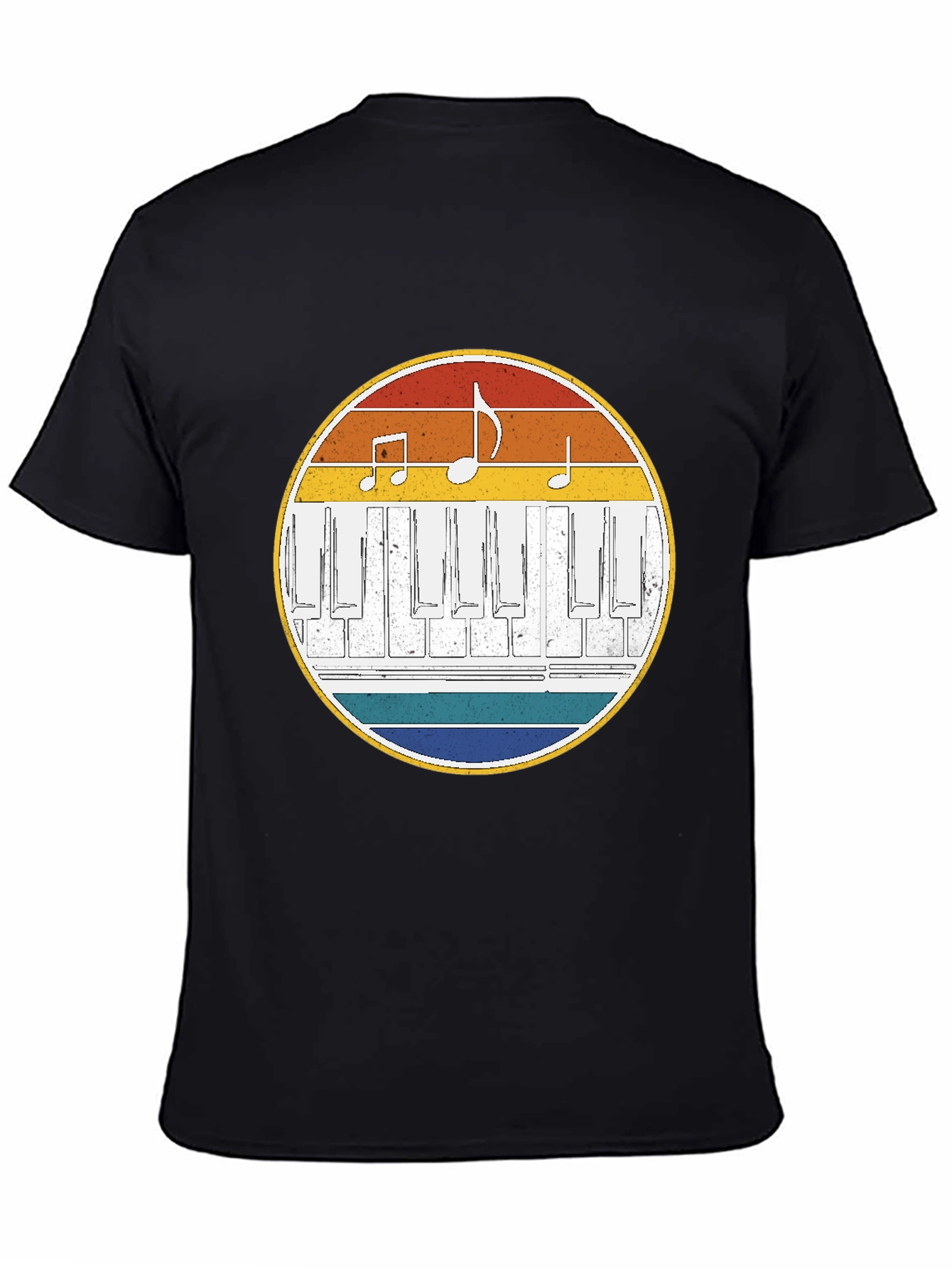 Retro Piano Keys Music Notes T-Shirt