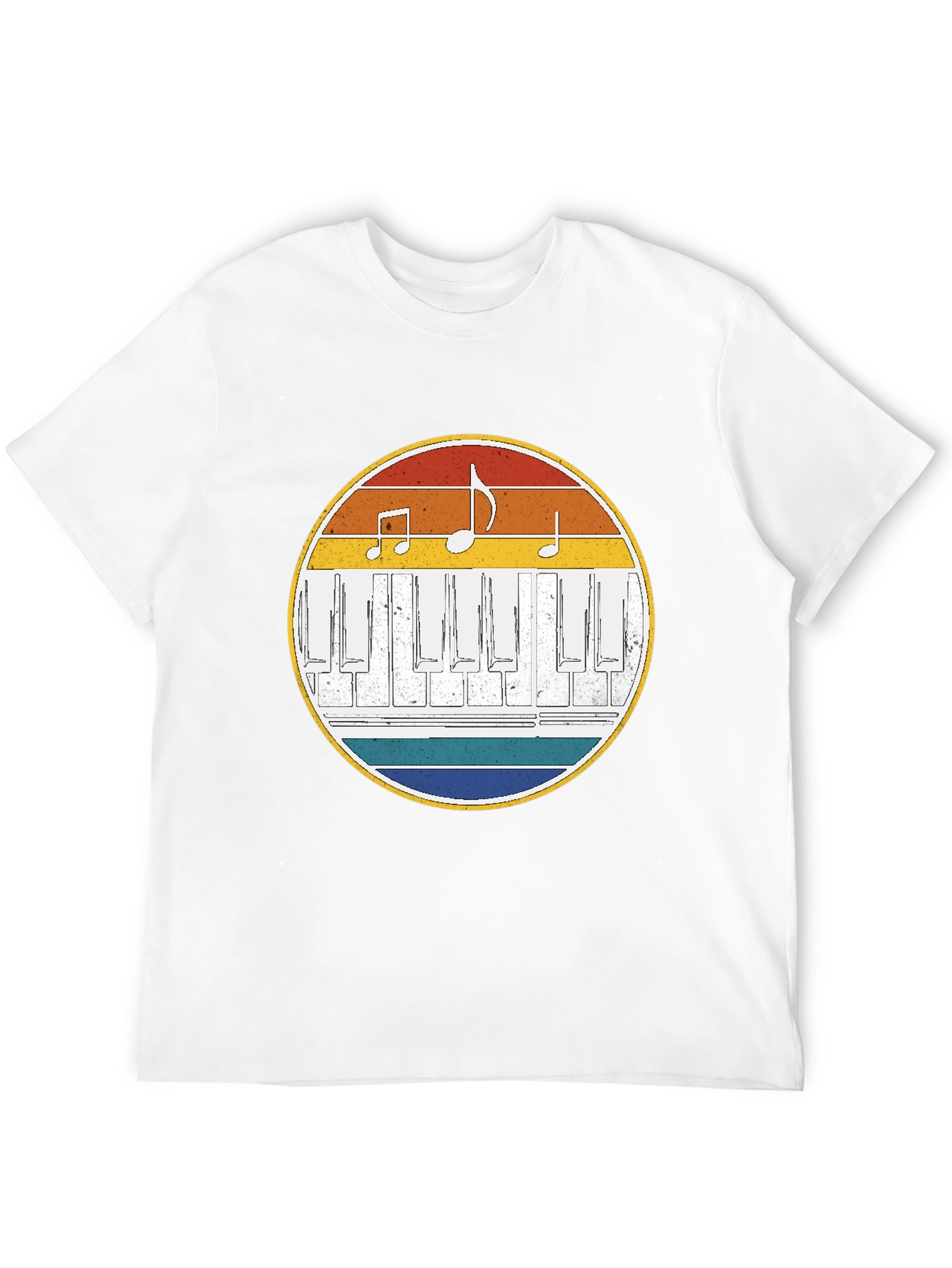 Retro Piano Keys Music Notes T-Shirt