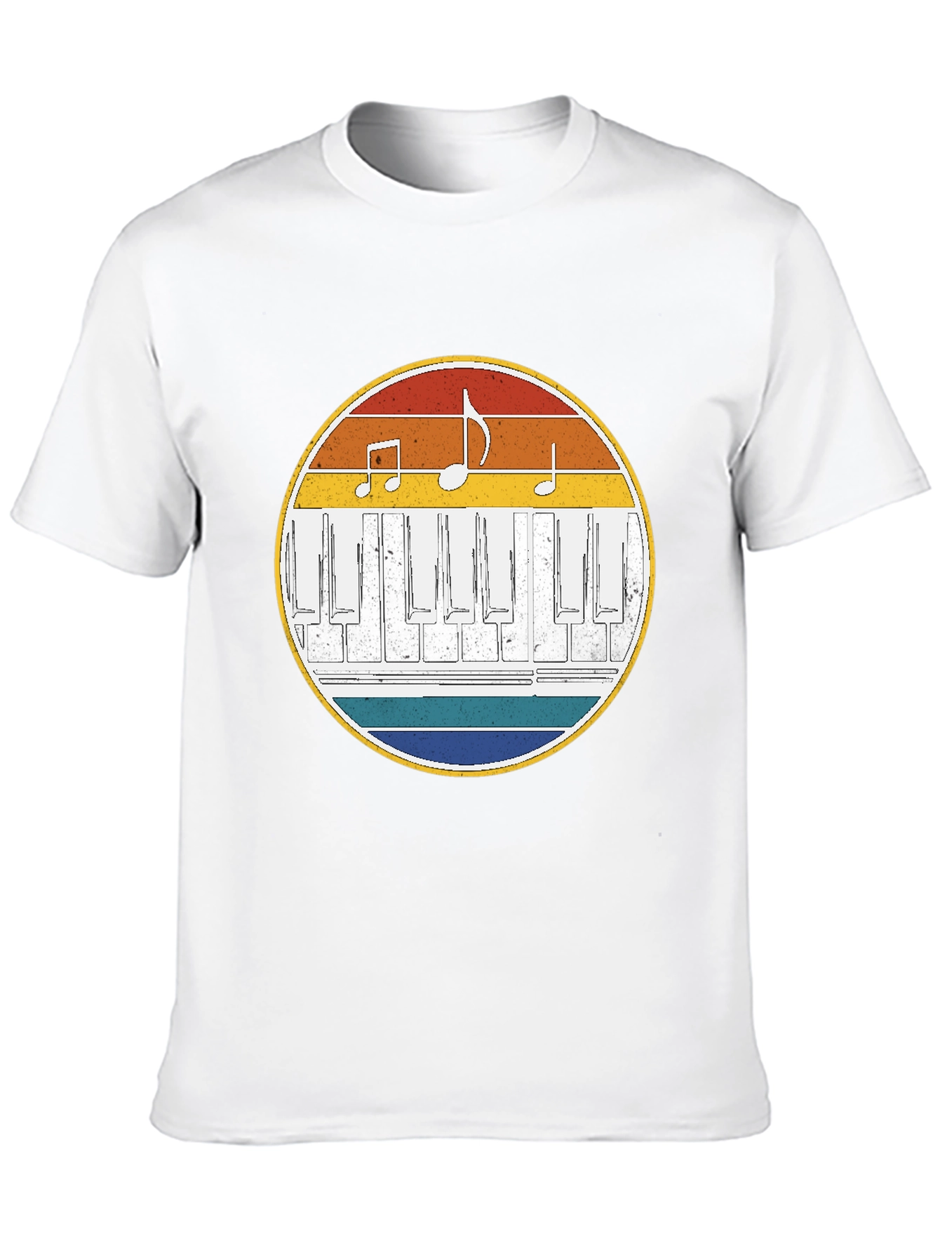 Retro Piano Keys Music Notes T-Shirt